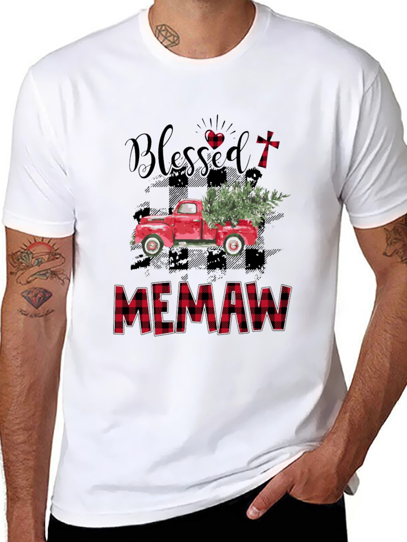 Blessed Memaw T-Shirt Red Truck Design