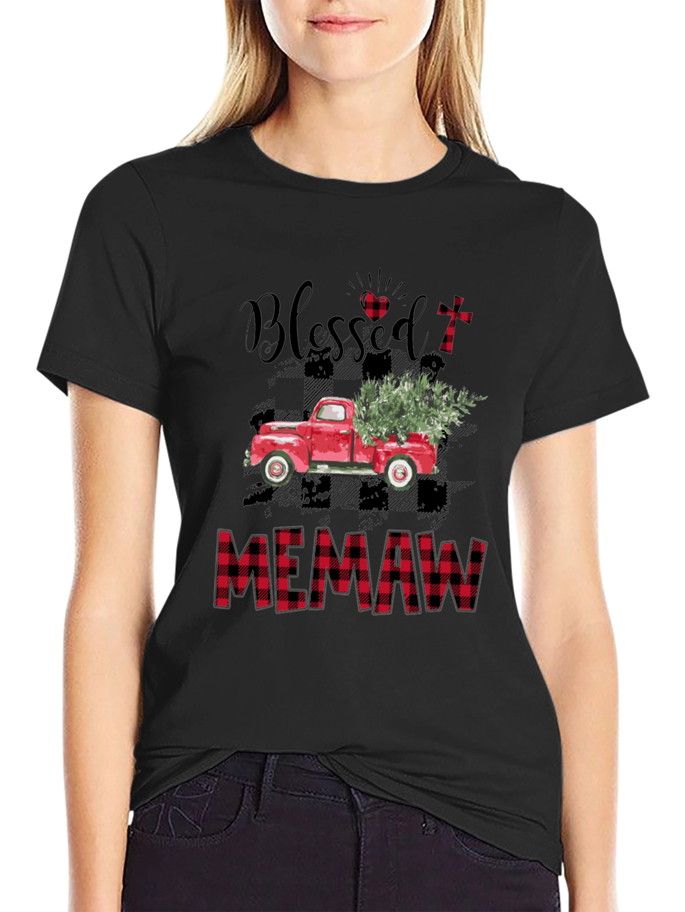 Blessed Memaw T-Shirt Red Truck Design