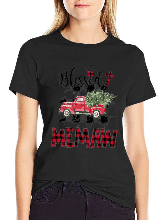 Blessed Memaw T-Shirt Red Truck Design