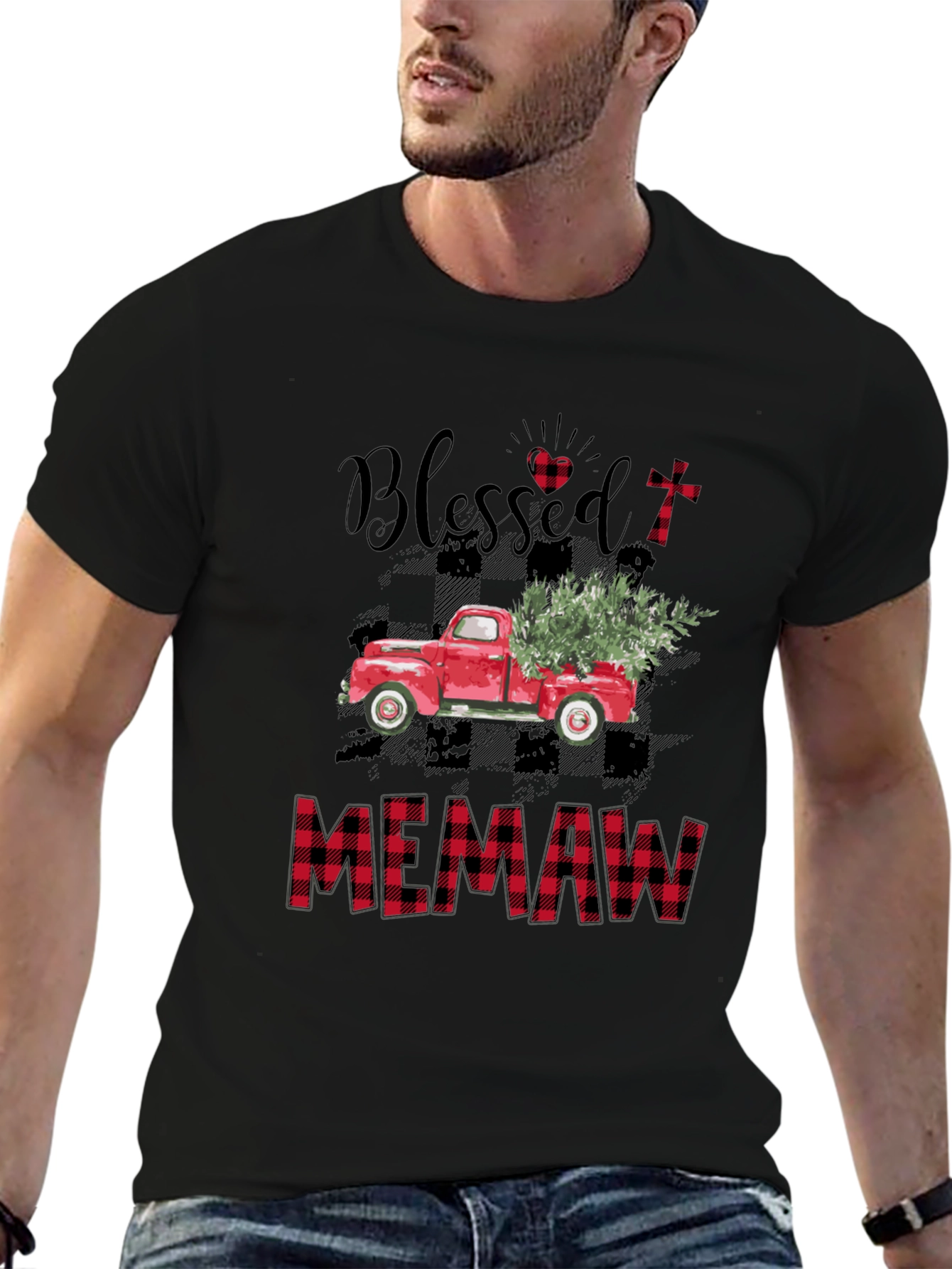 Blessed Memaw T-Shirt Red Truck Design