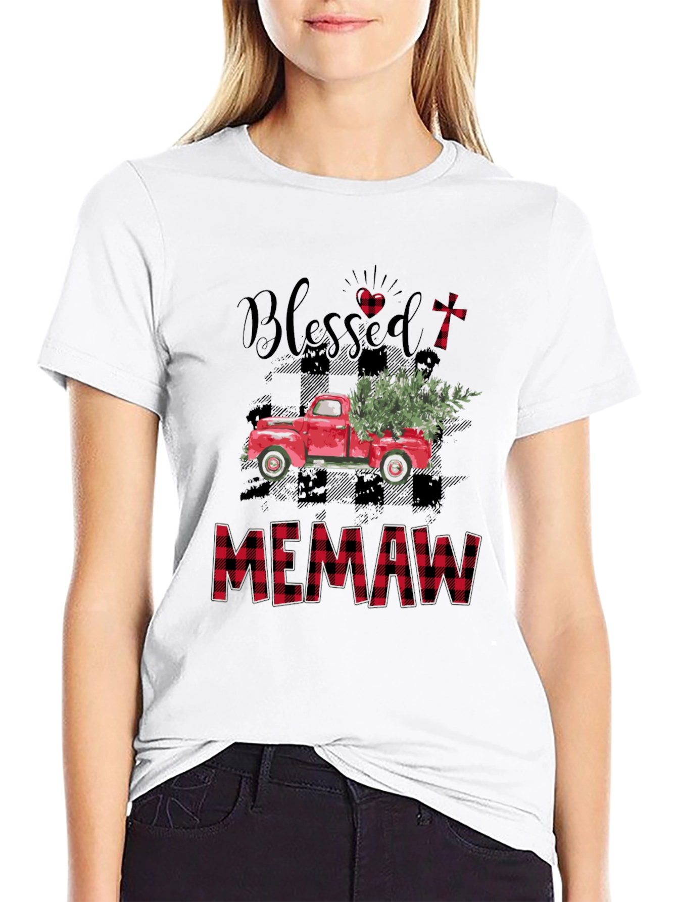 Blessed Memaw T-Shirt Red Truck Design
