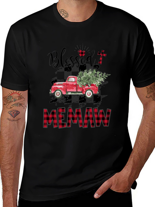 Blessed Memaw T-Shirt Red Truck Design