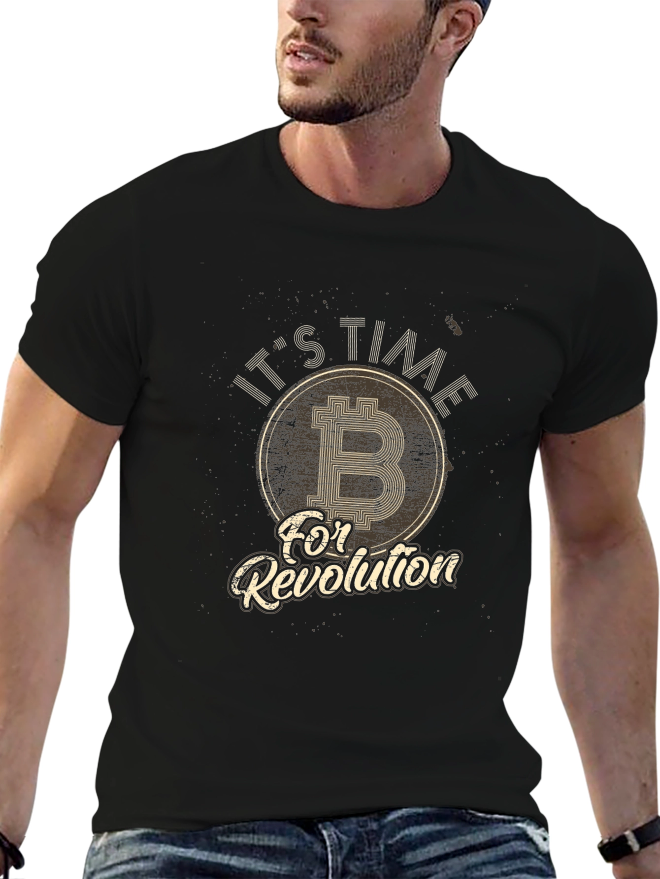 Bitcoin Revolution Black T-Shirt Crypto Currency Tee