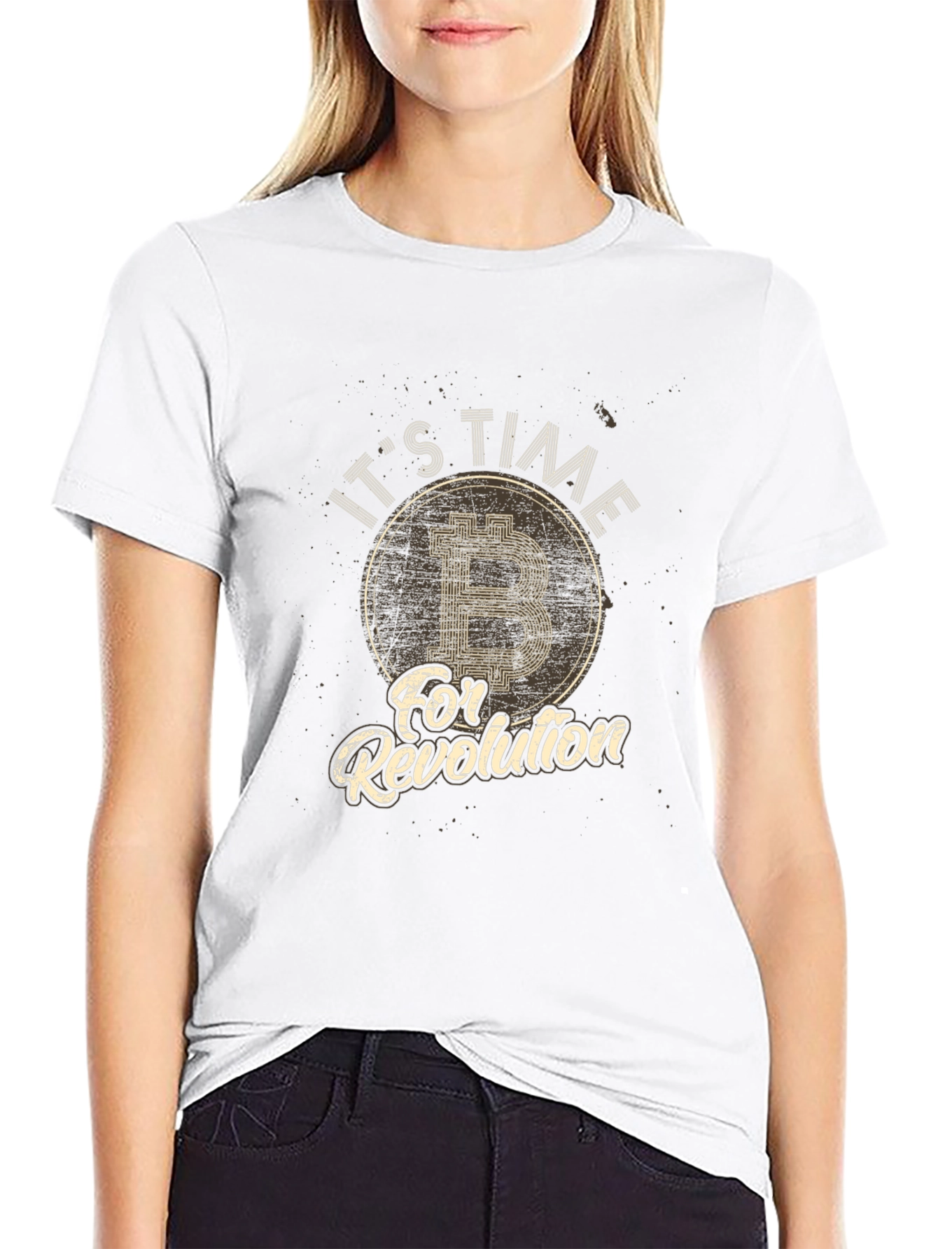 Bitcoin Revolution Black T-Shirt Crypto Currency Tee