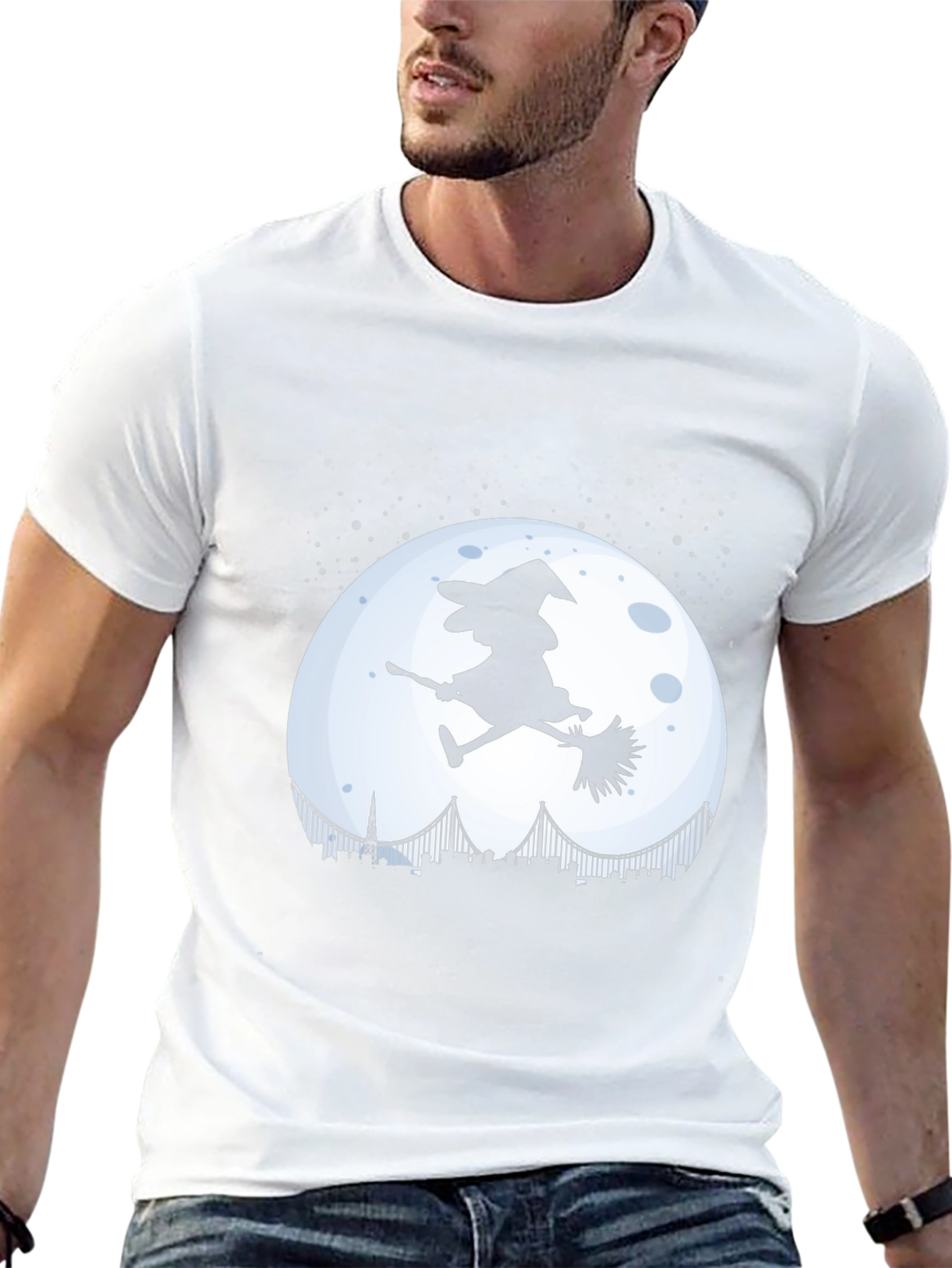 Witch Halloween Moon Graphic Tee