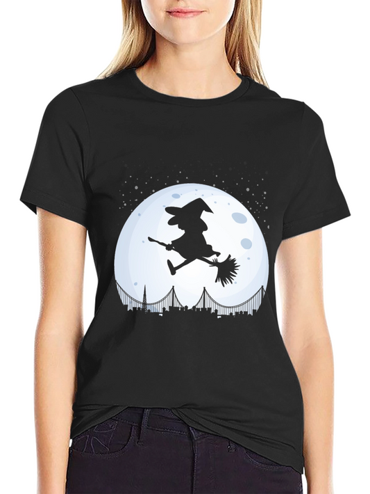 Witch Halloween Moon Graphic Tee