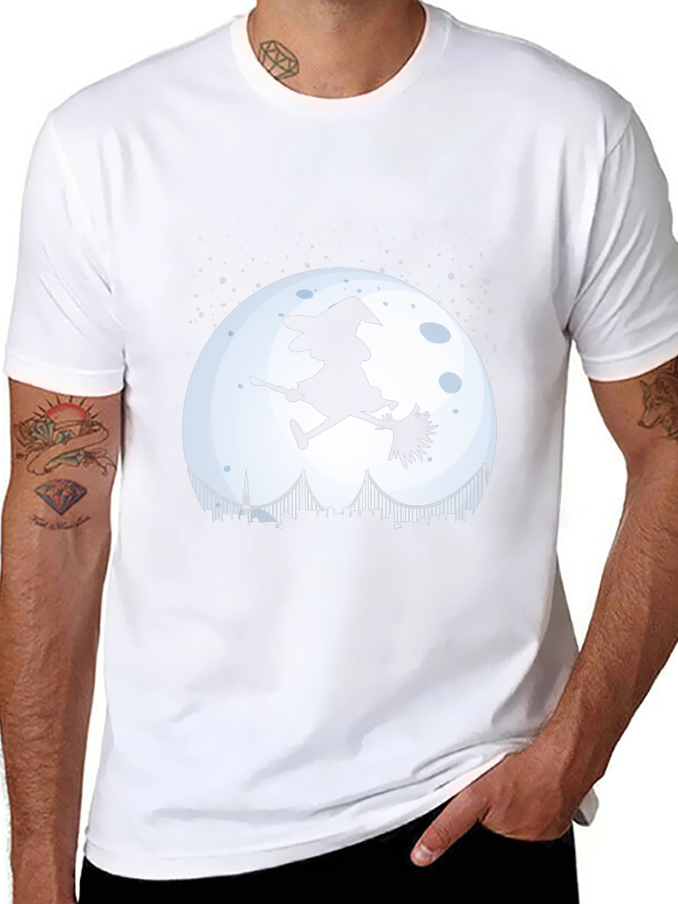 Witch Halloween Moon Graphic Tee