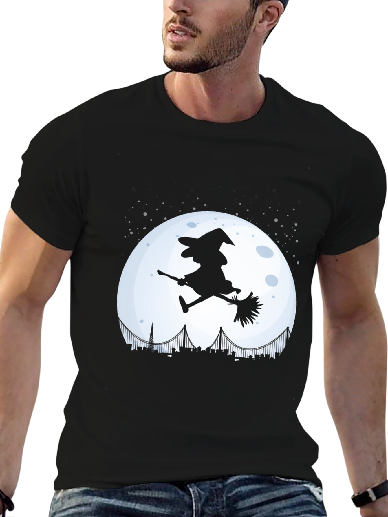 Witch Halloween Moon Graphic Tee
