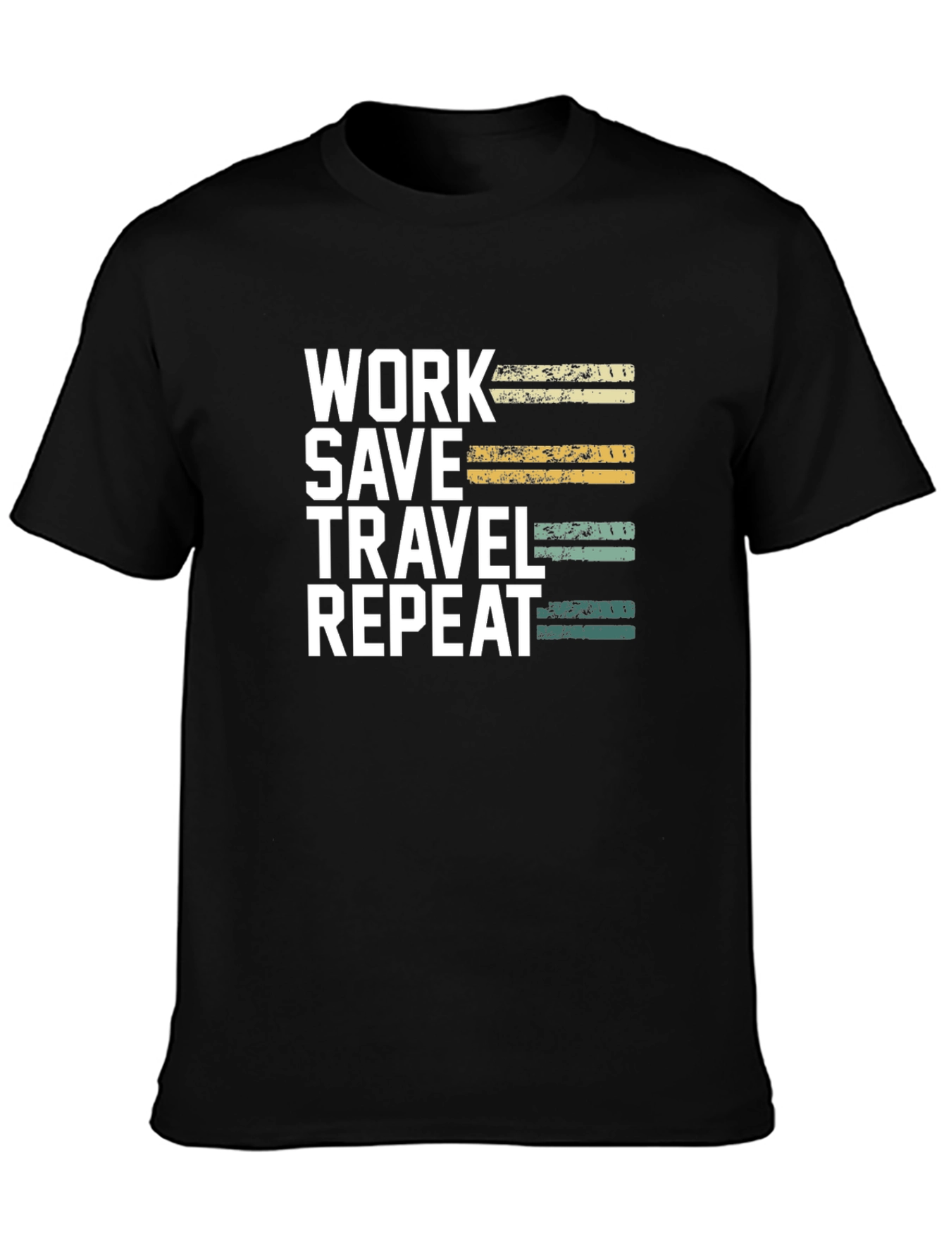 Work Save Travel Repeat Black T-Shirt