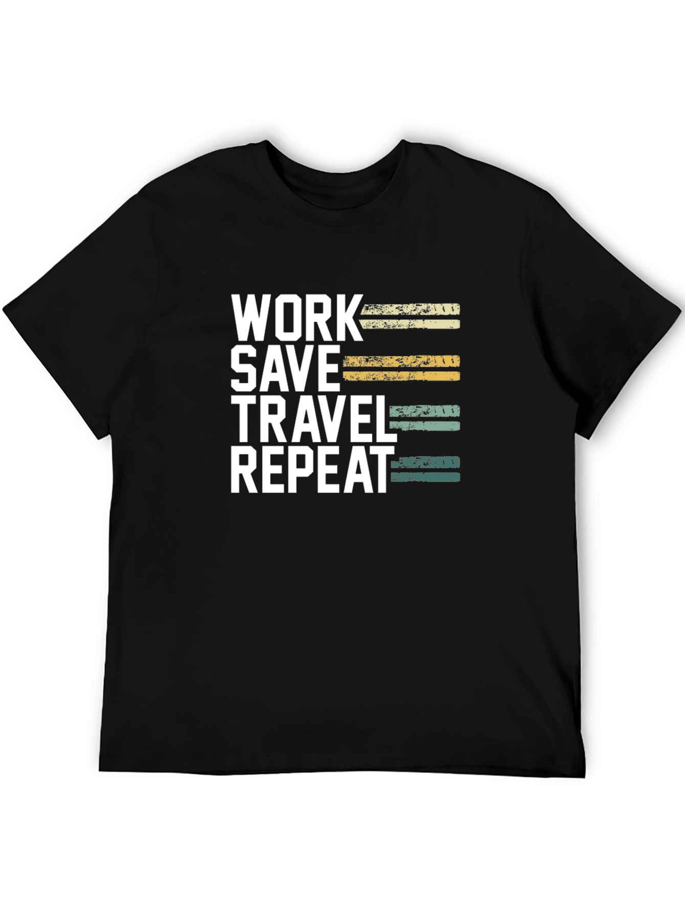 Work Save Travel Repeat Black T-Shirt