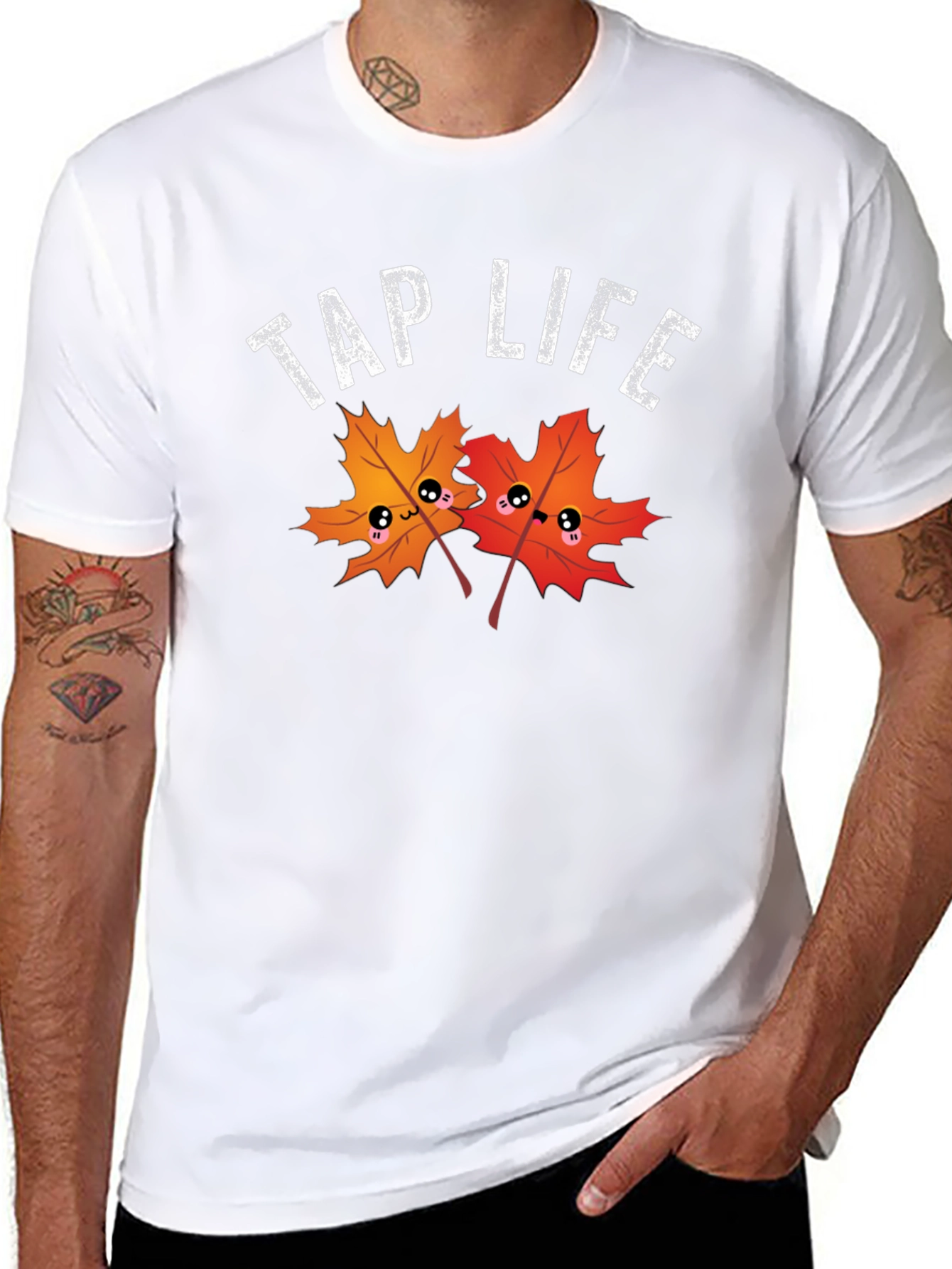 Tap Life Maple Leaves Graphic T-Shirt