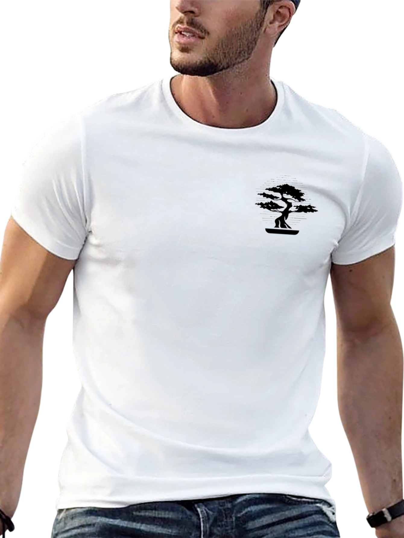 Mens Black Bonsai Tree Graphic T-Shirt