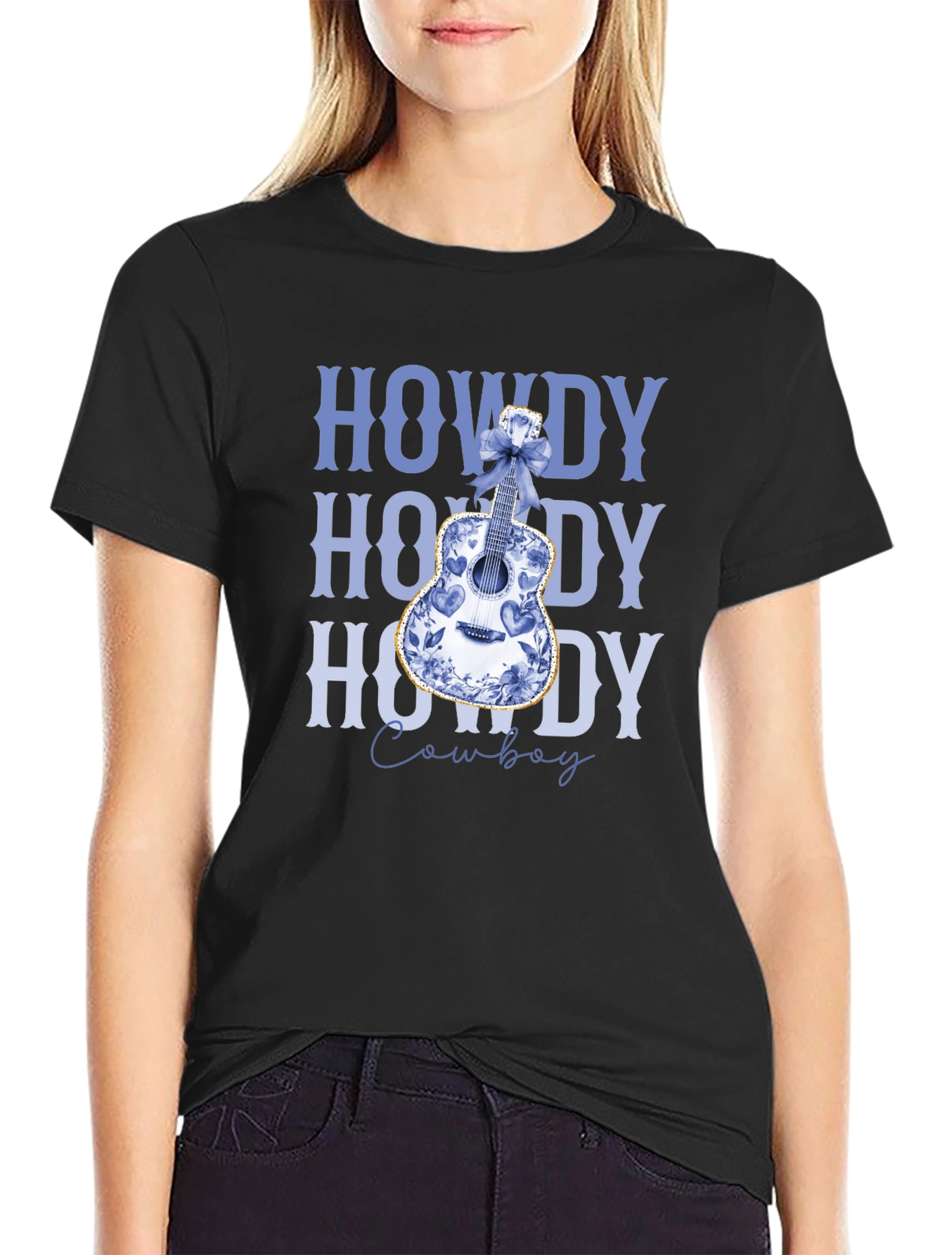 Howdy Cowboy Guitar Graphic Tee