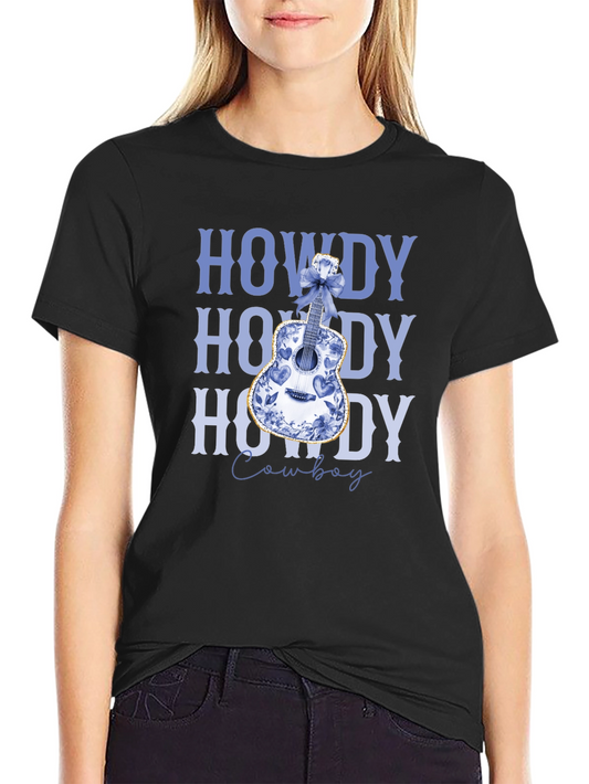 Howdy Cowboy Guitar Graphic Tee