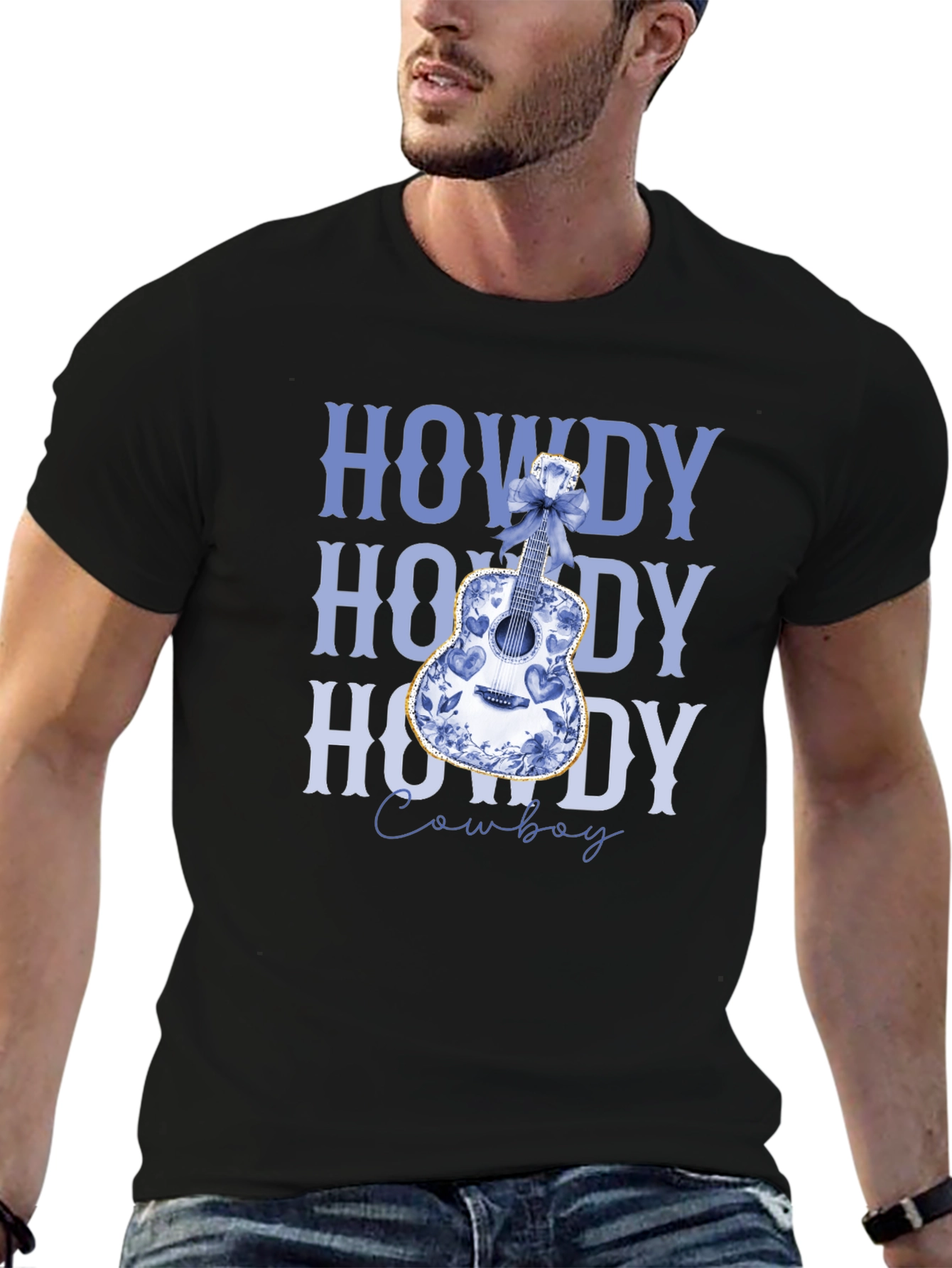 Howdy Cowboy Guitar Graphic Tee