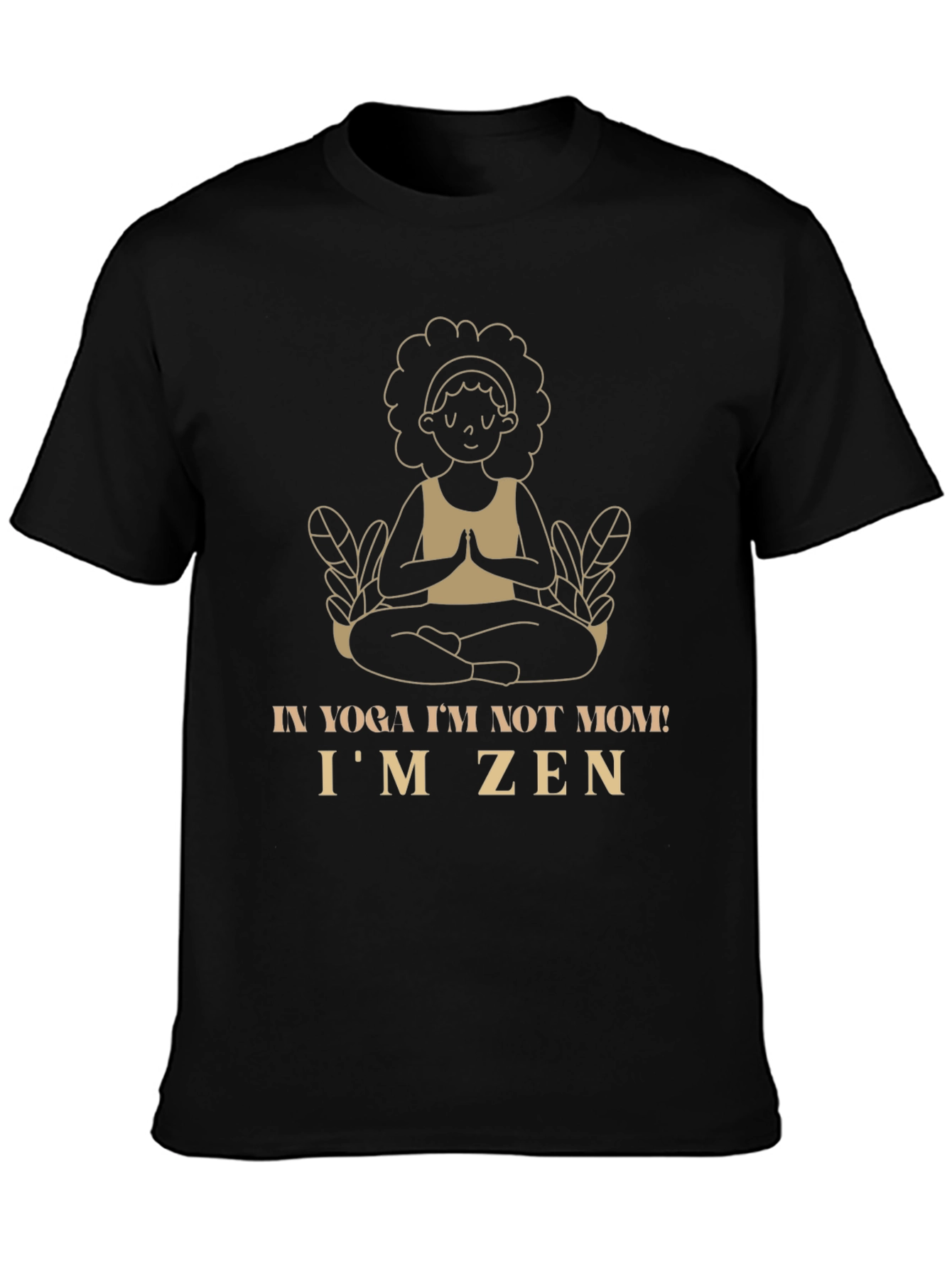 Yoga Mom Zen Graphic Tee - Black Cotton Shirt