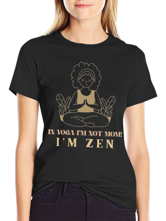 Yoga Mom Zen Graphic Tee - Black Cotton Shirt