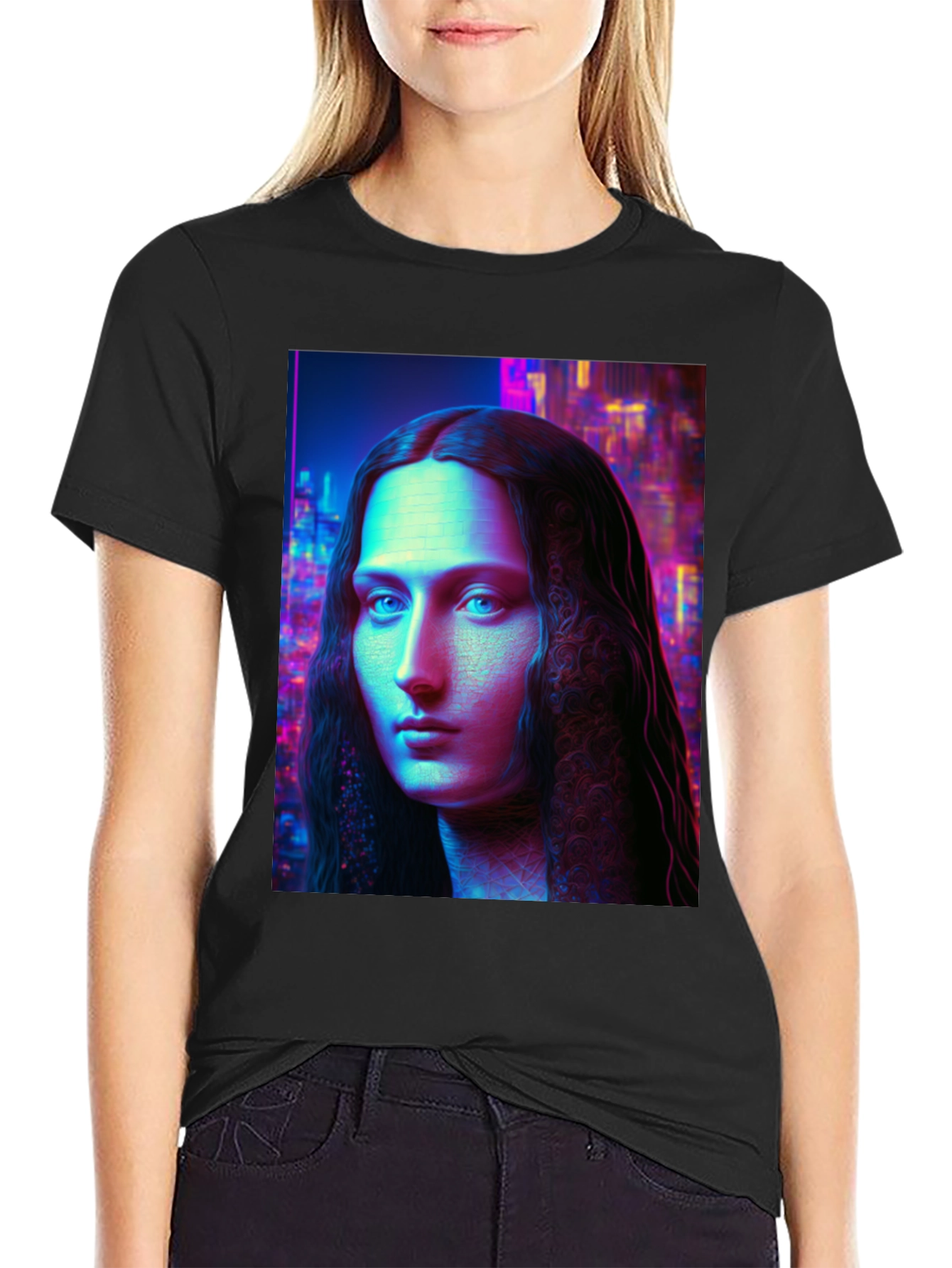Neon Renaissance T-Shirt: Unique Artistic Tee