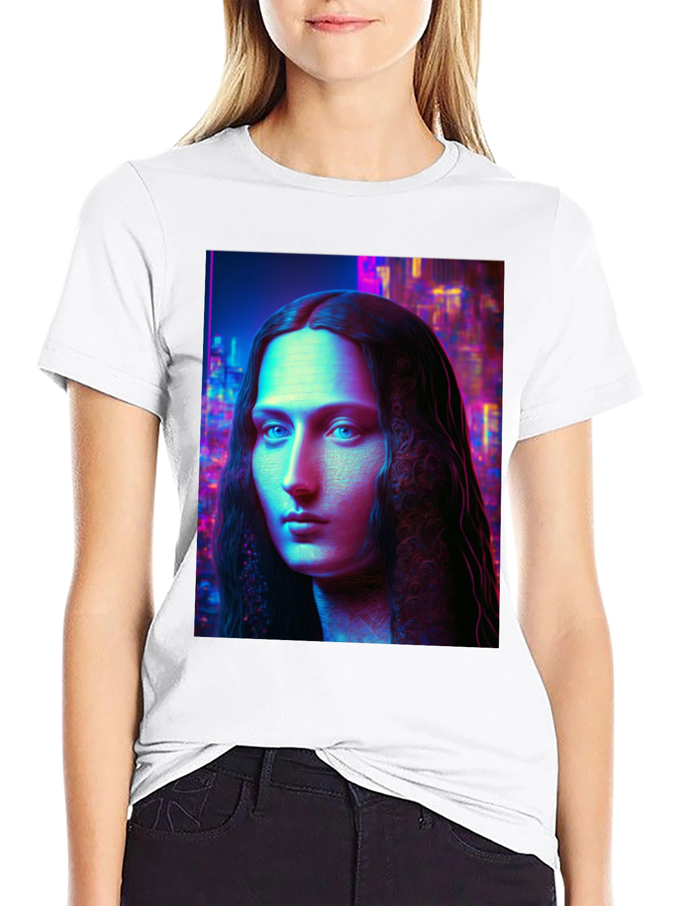 Neon Renaissance T-Shirt: Unique Artistic Tee