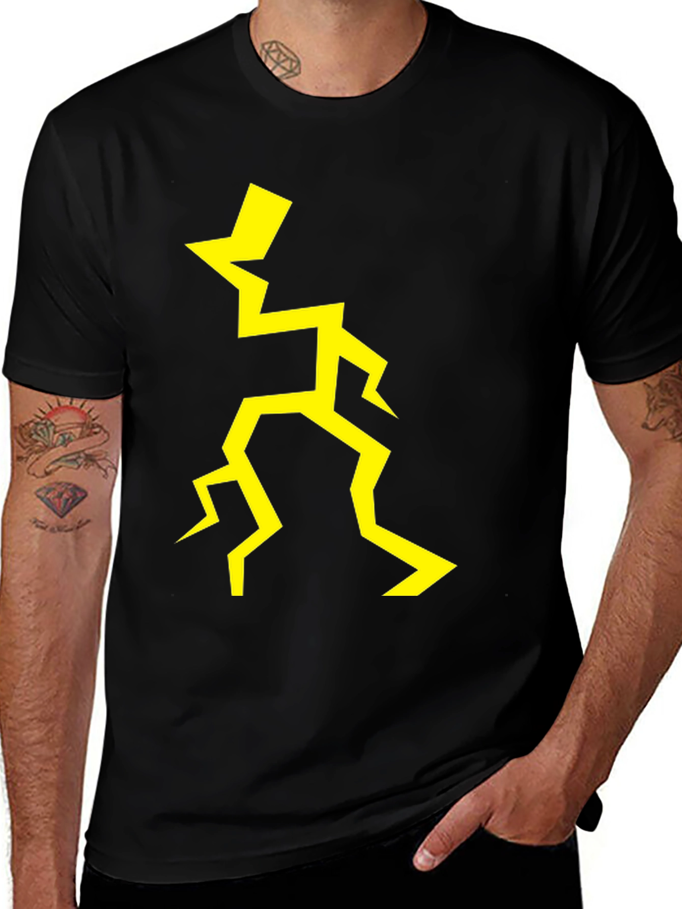 Lightning Bolt Graphic Black T-Shirt