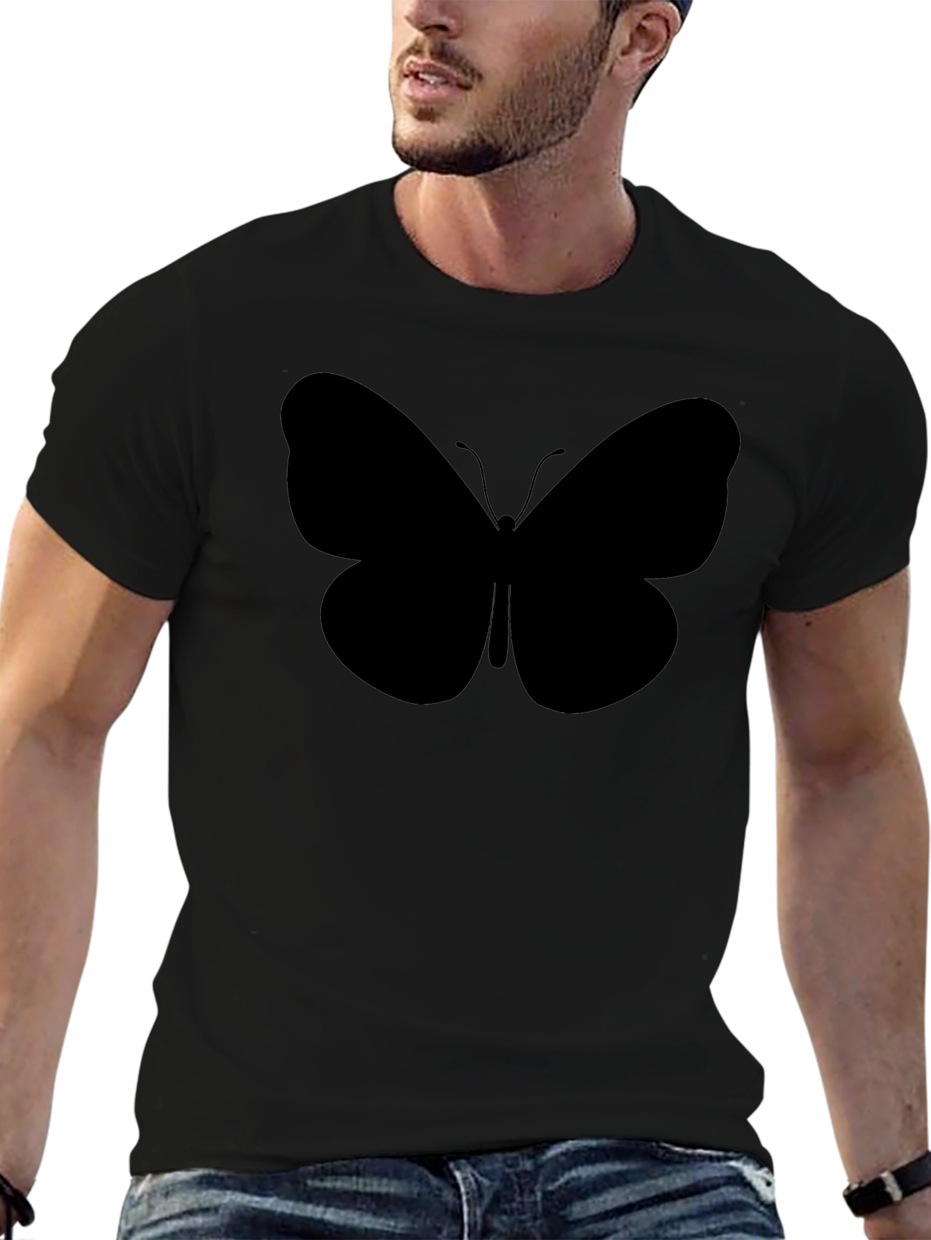 Black Butterfly Graphic Tee - Stylish Mens T-Shirt