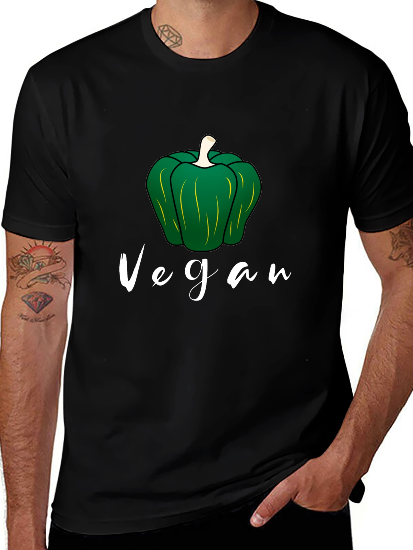 Vegan Pepper Graphic Tee - Black