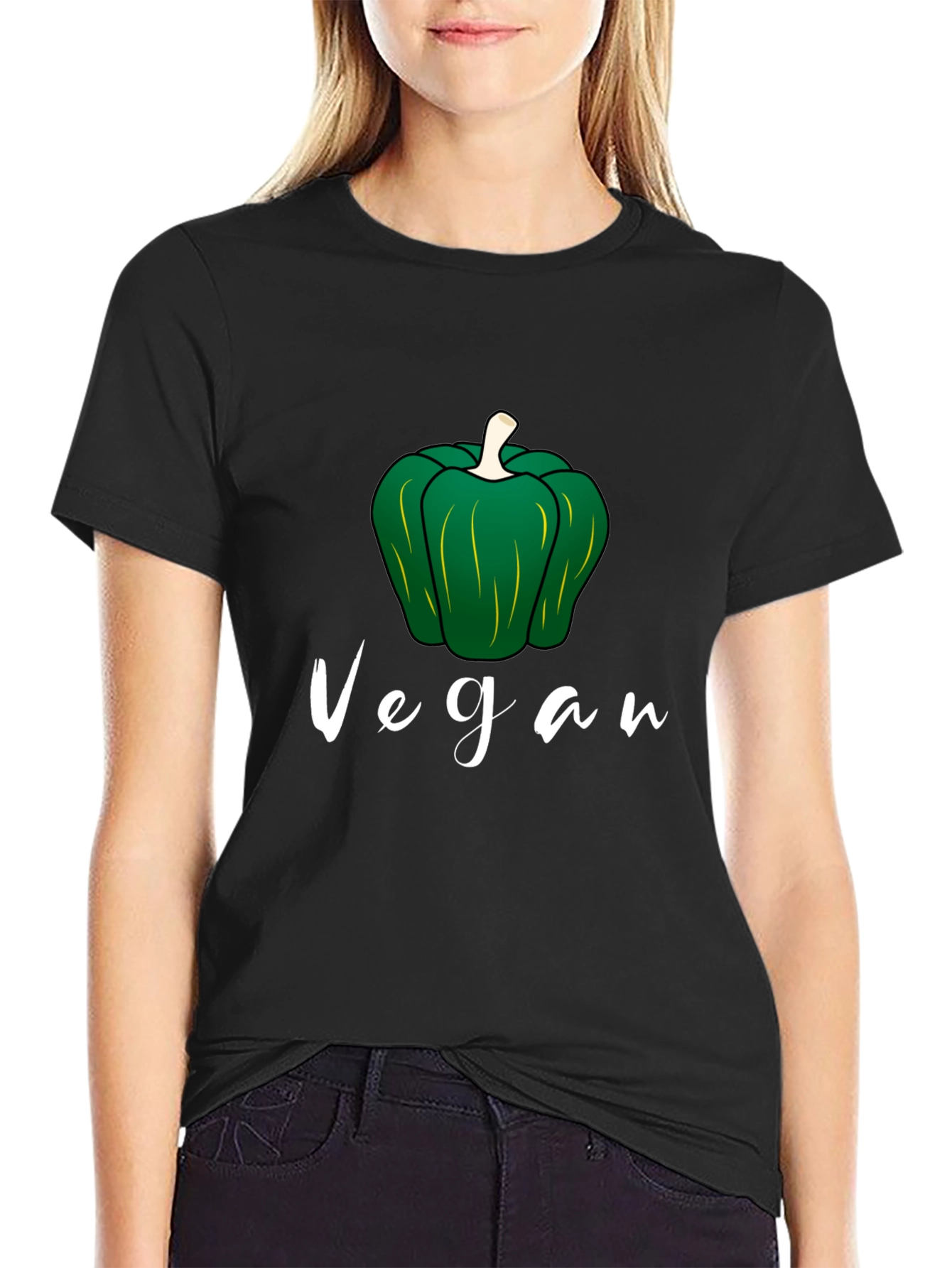 Vegan Pepper Graphic Tee - Black