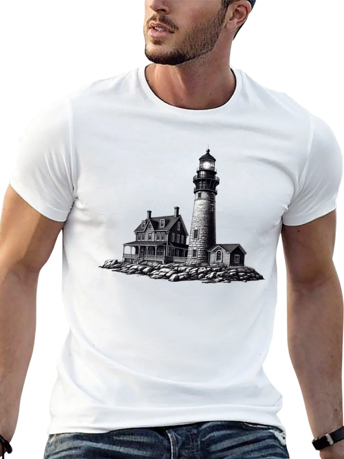 Lighthouse Graphic Tee - Coastal Style