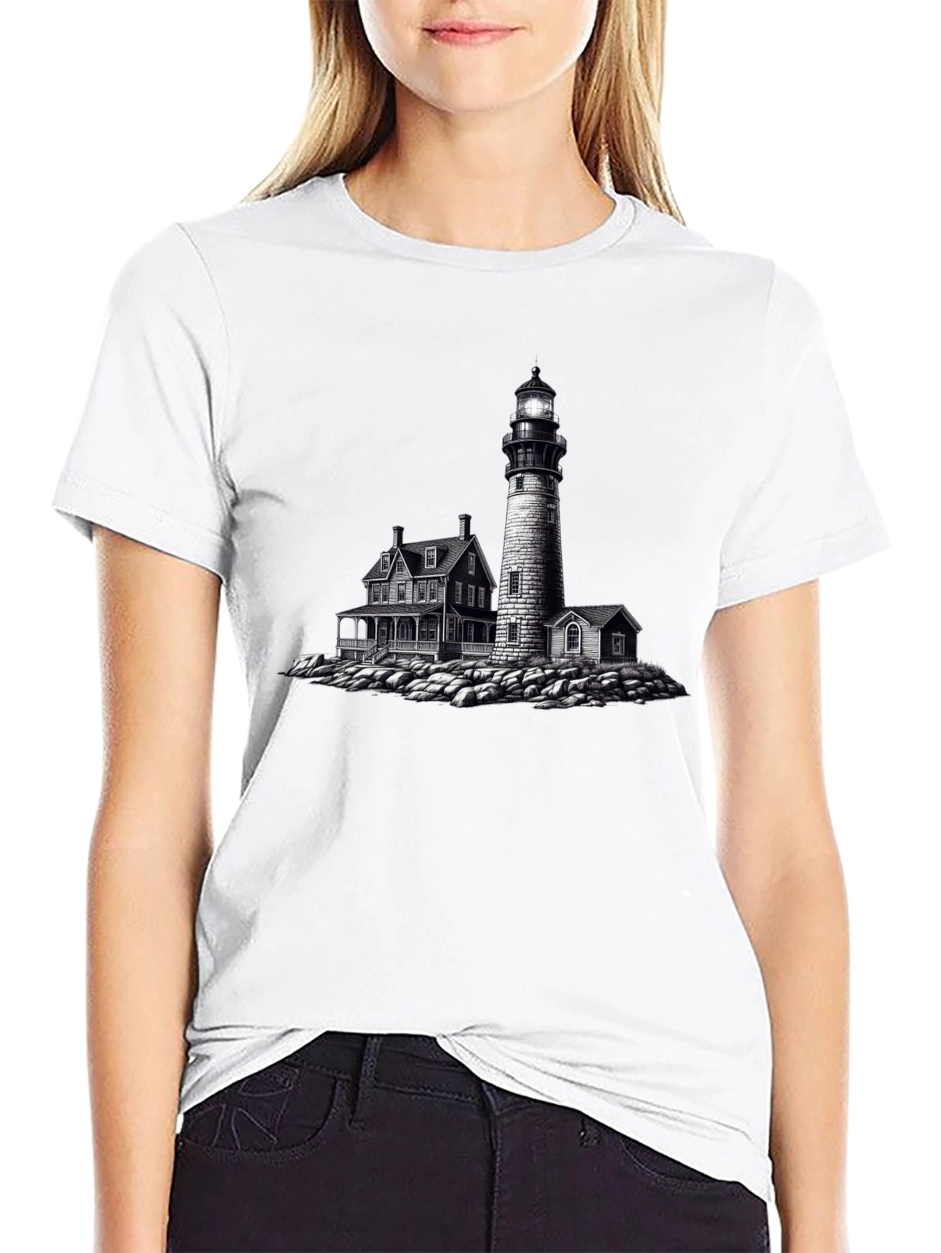 Lighthouse Graphic Tee - Coastal Style