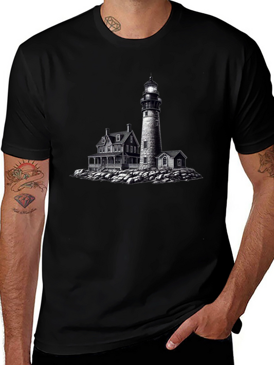 Lighthouse Graphic Tee - Coastal Style