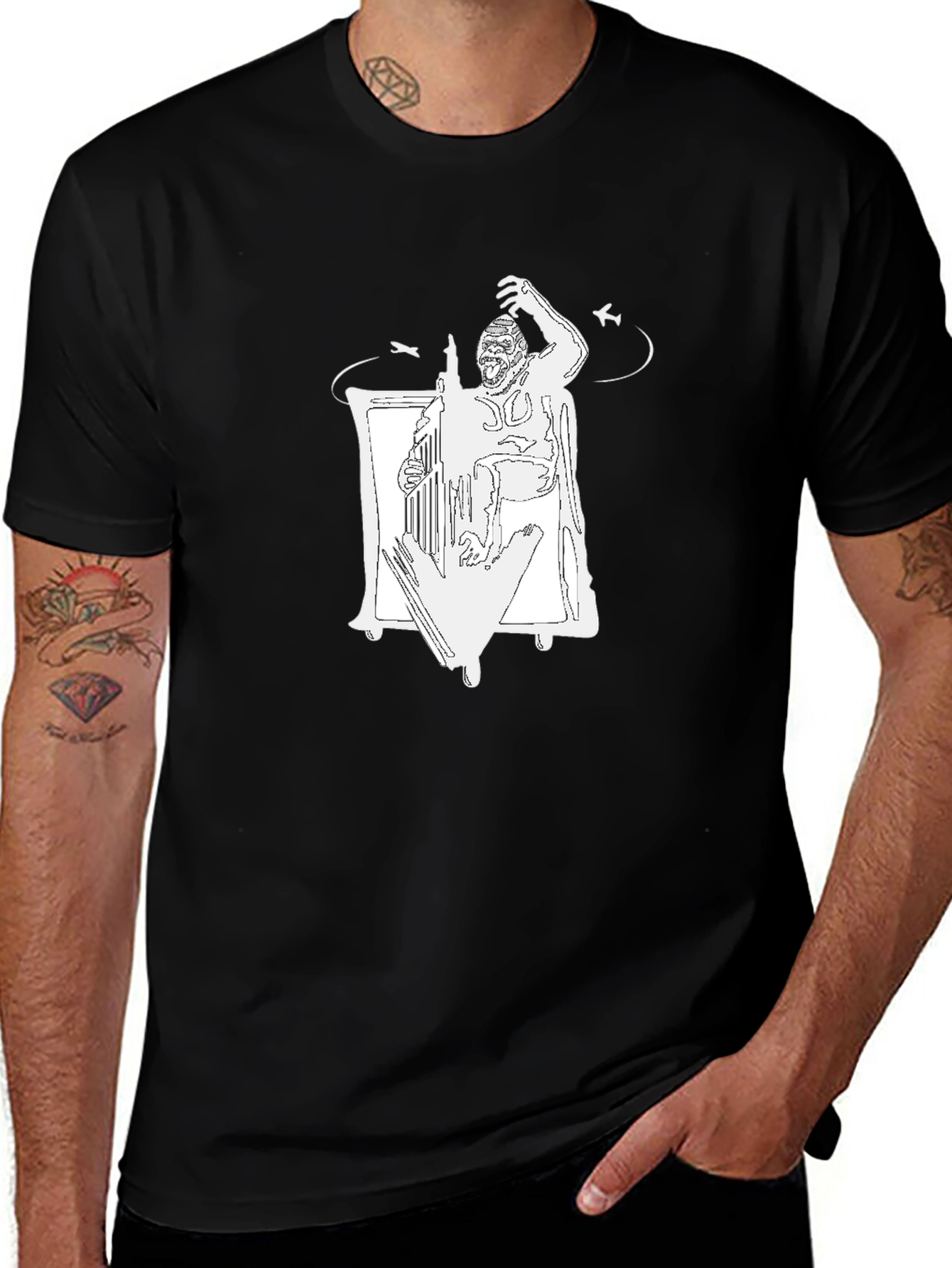 Gorilla Orchestra Conductor Graphic T-Shirt