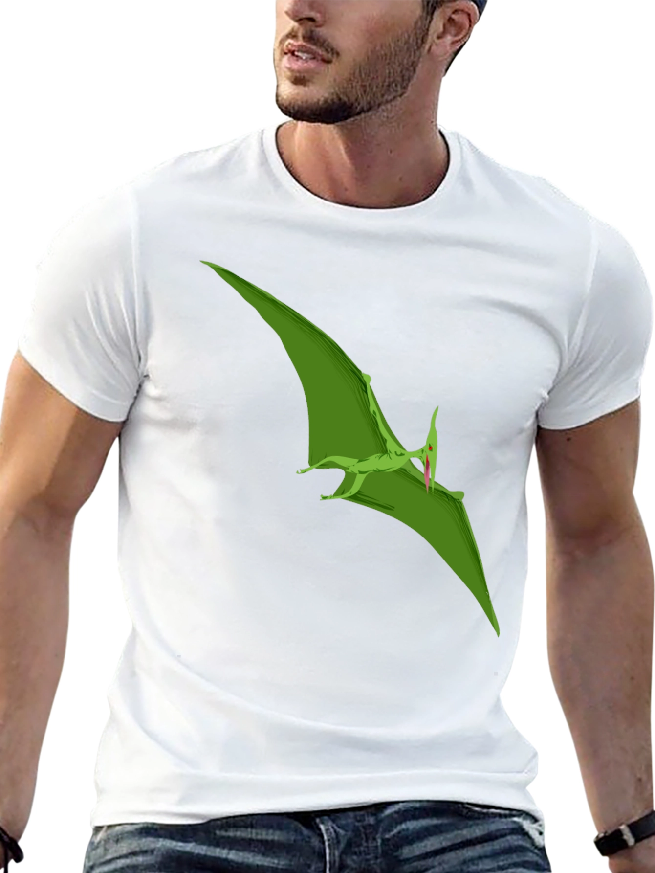 Pterodactyl Graphic Tee - Black Cotton T-Shirt