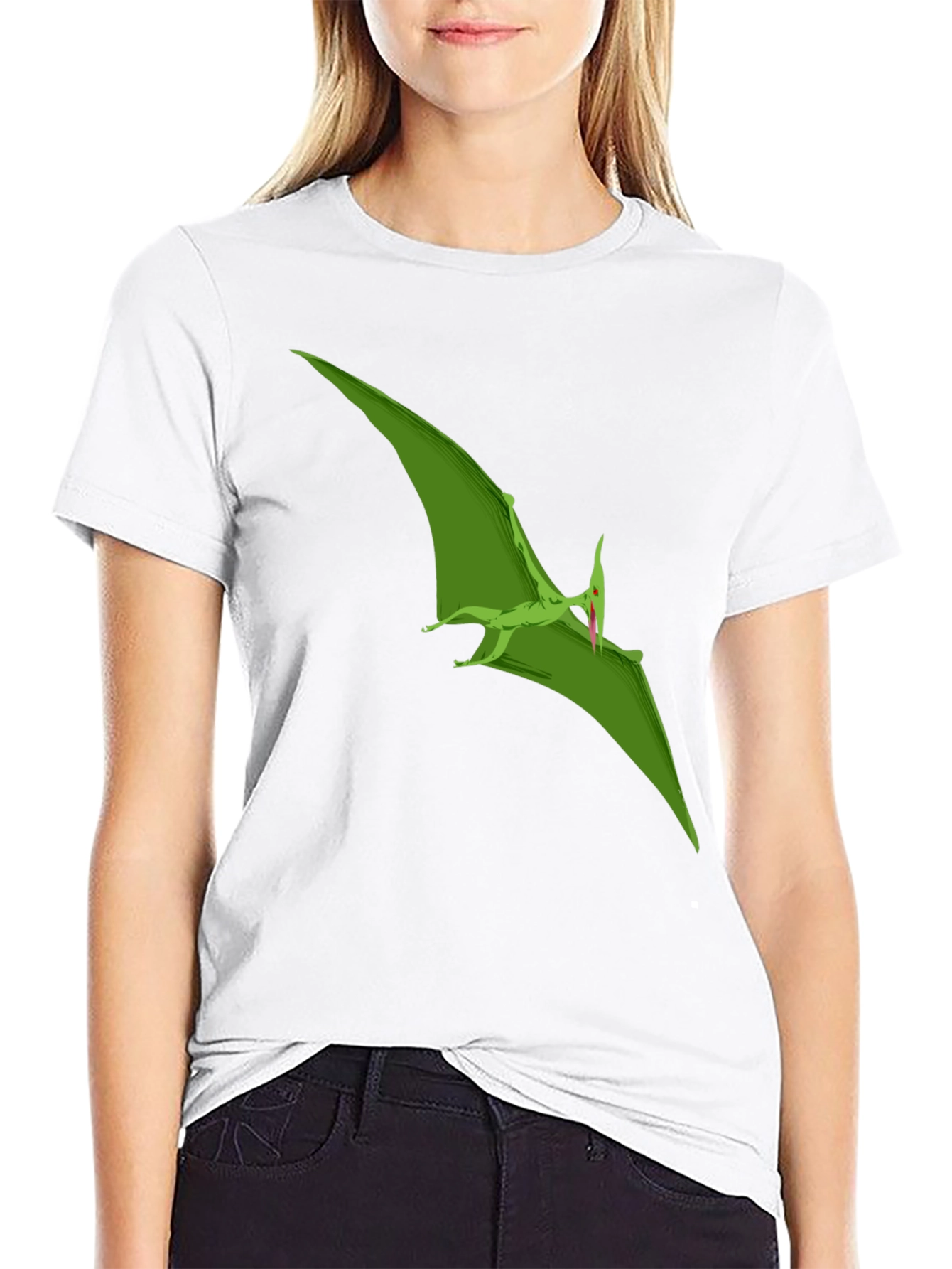 Pterodactyl Graphic Tee - Black Cotton T-Shirt