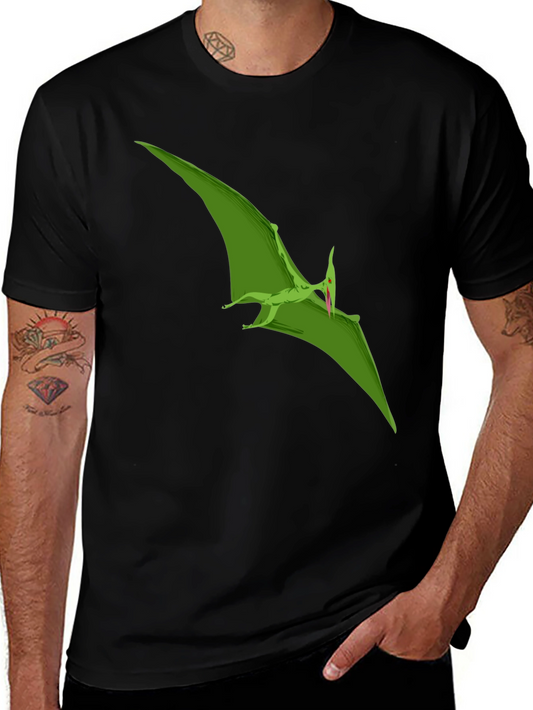 Pterodactyl Graphic Tee - Black Cotton T-Shirt