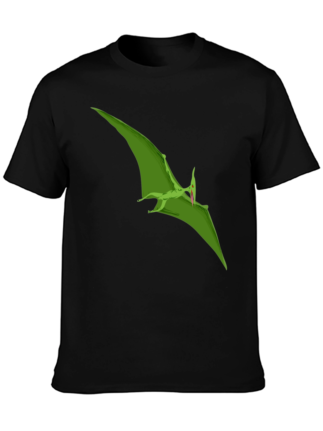 Pterodactyl Graphic Tee - Black Cotton T-Shirt