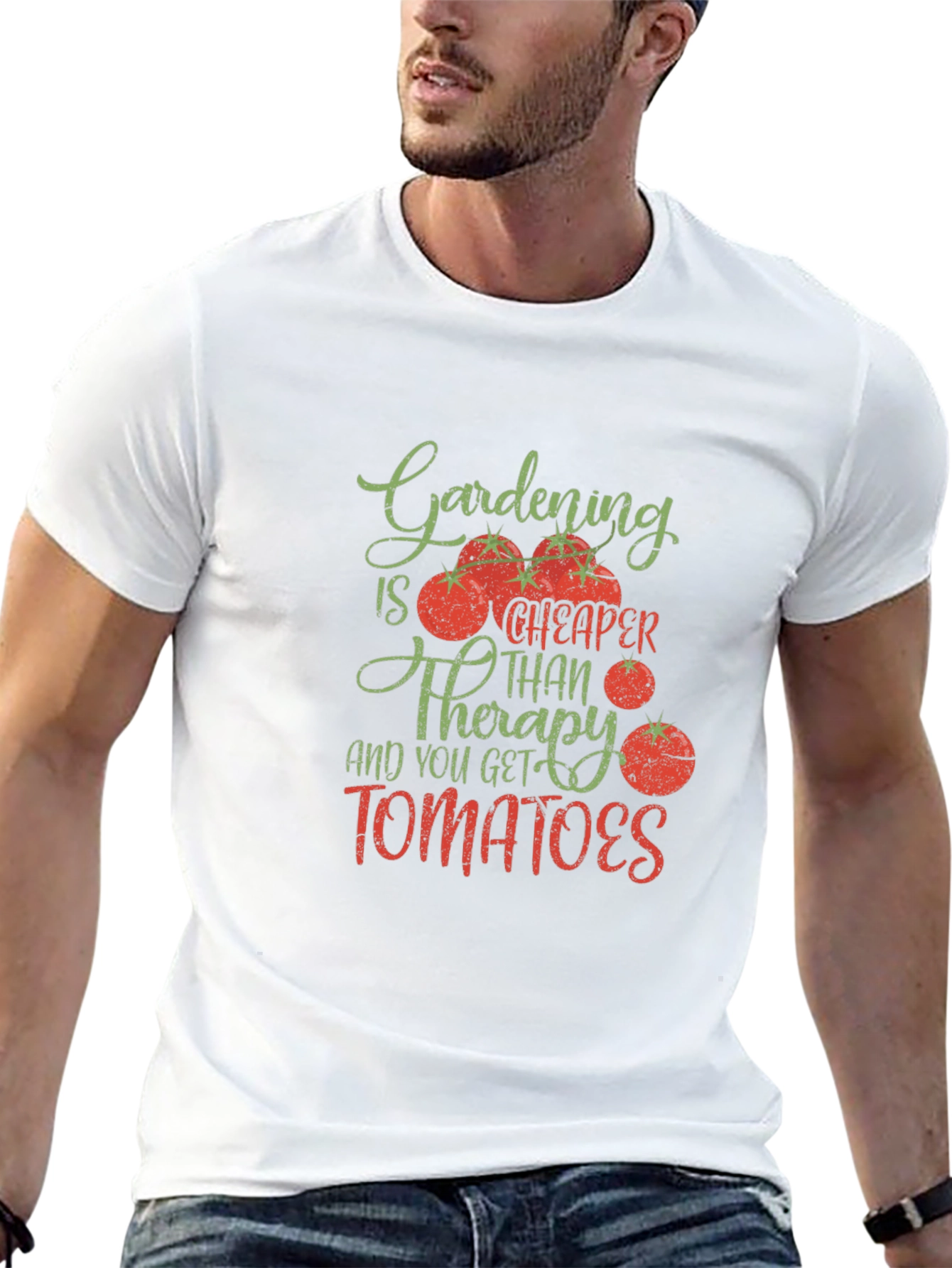 Gardening Cheaper Than Therapy Tomato Graphic Tee