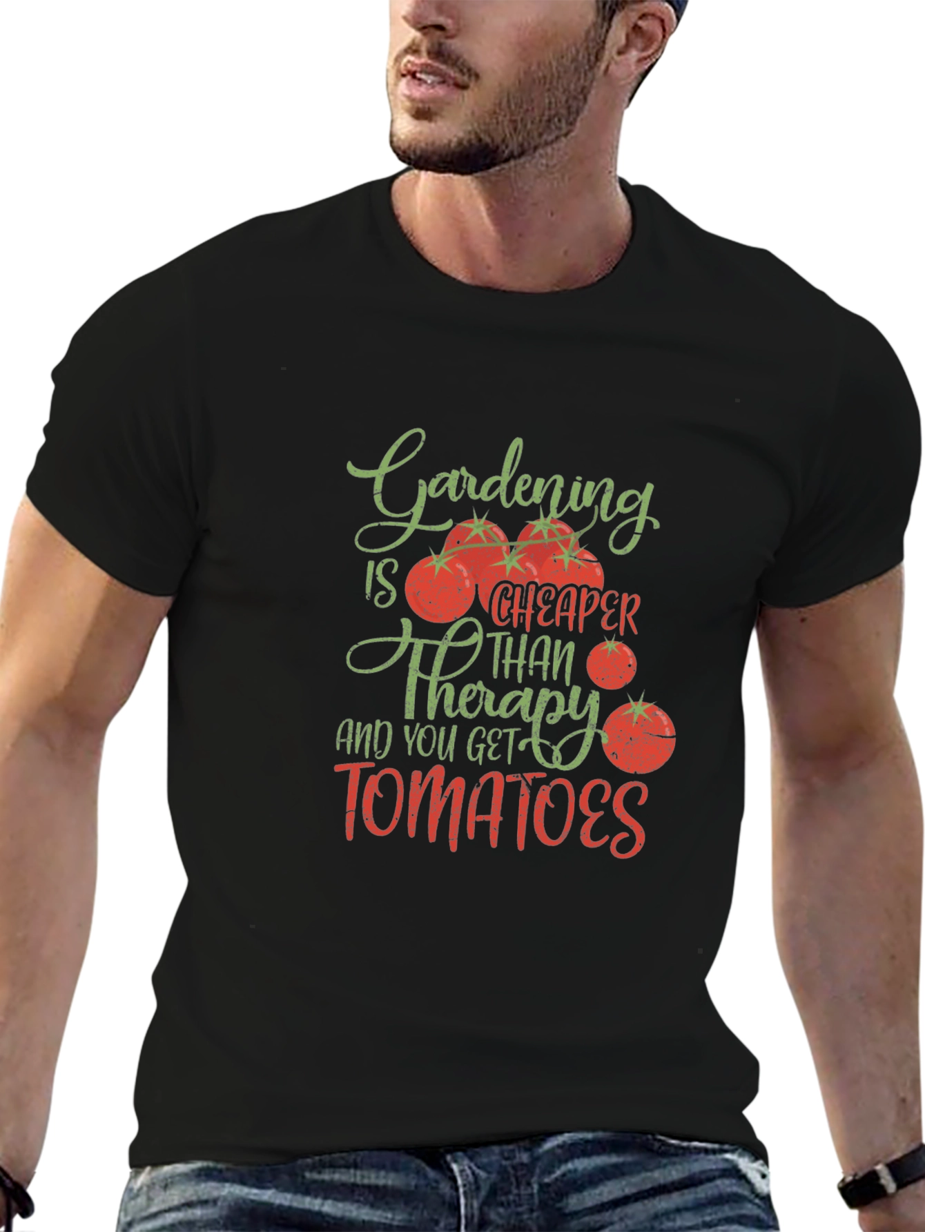 Gardening Cheaper Than Therapy Tomato Graphic Tee