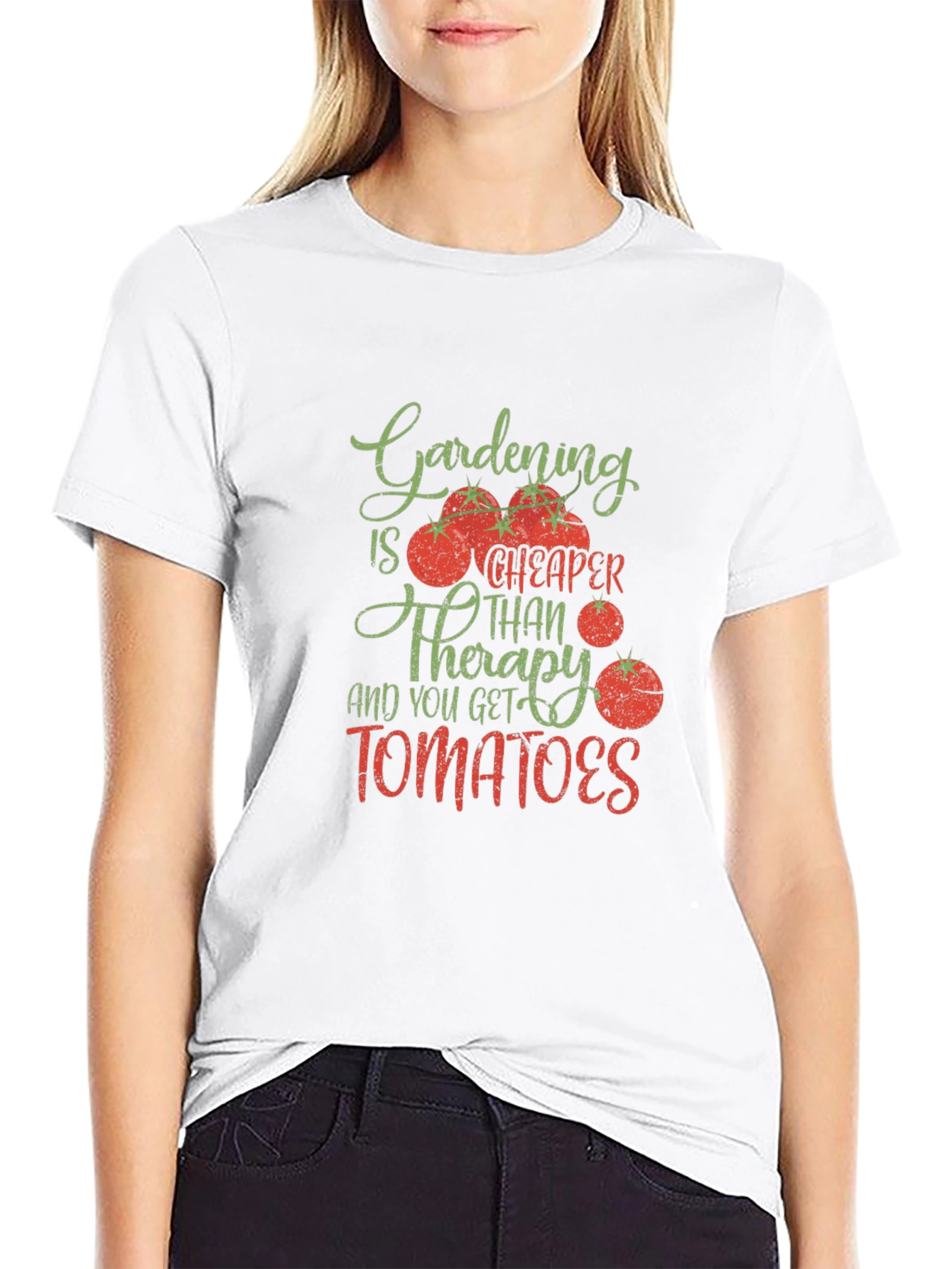 Gardening Cheaper Than Therapy Tomato Graphic Tee