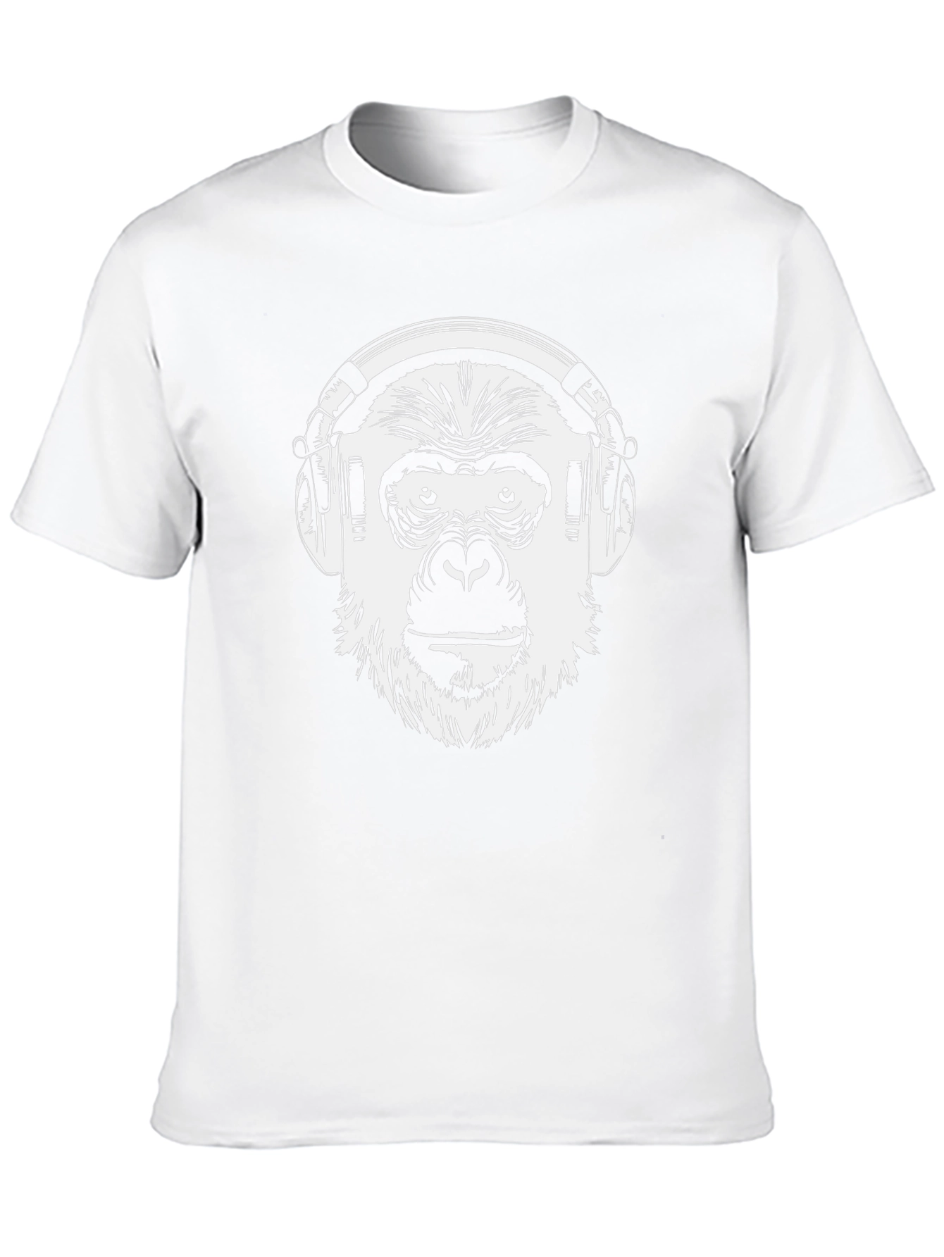 Monkey DJ Graphic T-Shirt - Black Crew Neck Tee