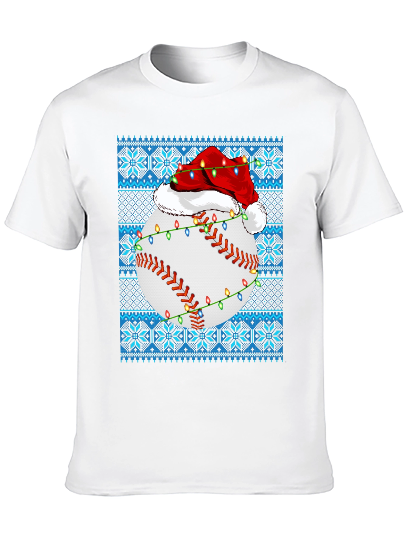 Festive Baseball Ugly Christmas Sweater T-Shirt