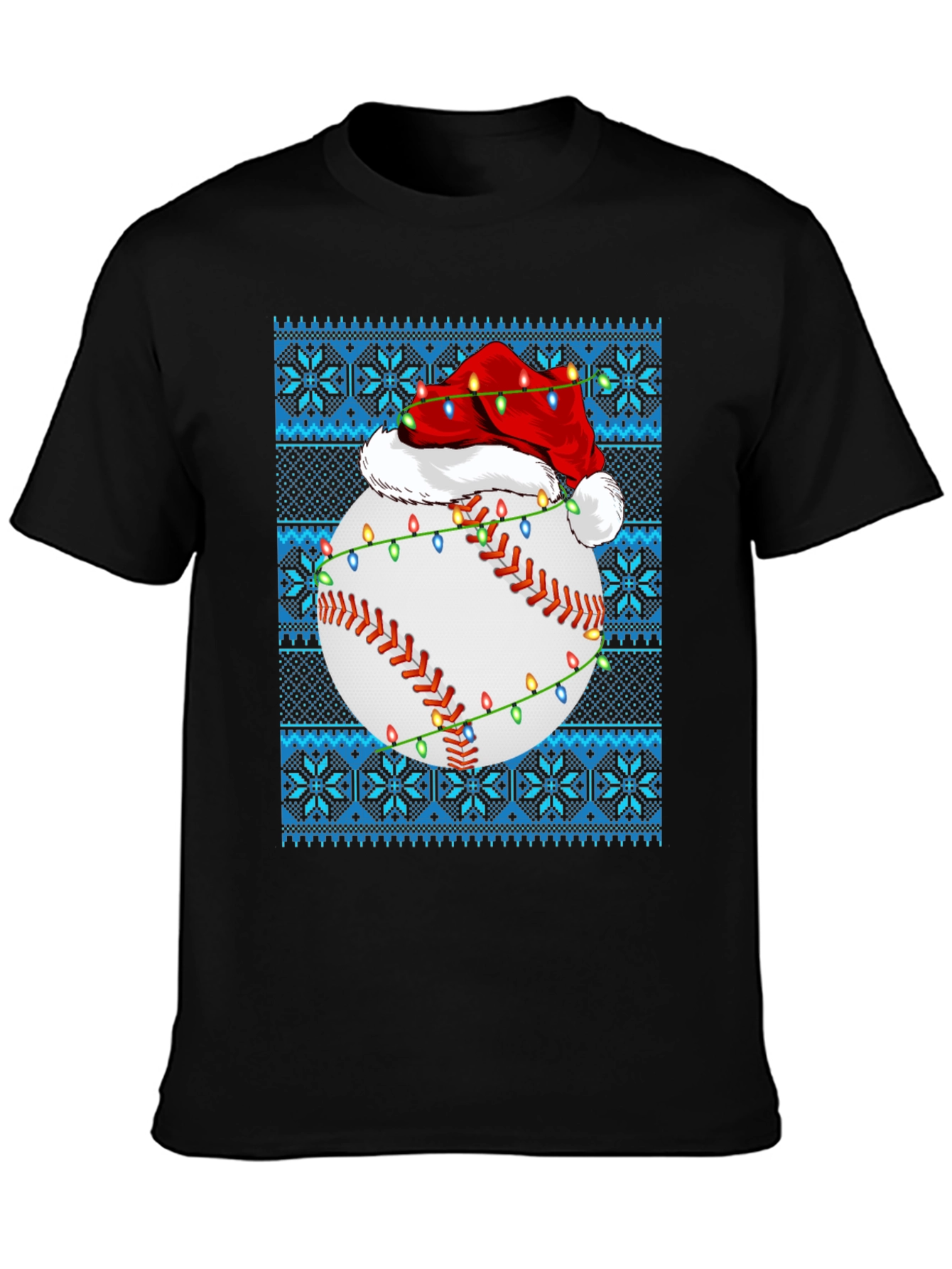 Festive Baseball Ugly Christmas Sweater T-Shirt