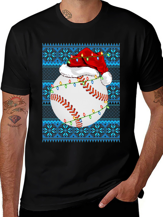 Festive Baseball Ugly Christmas Sweater T-Shirt