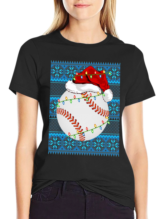 Festive Baseball Ugly Christmas Sweater T-Shirt