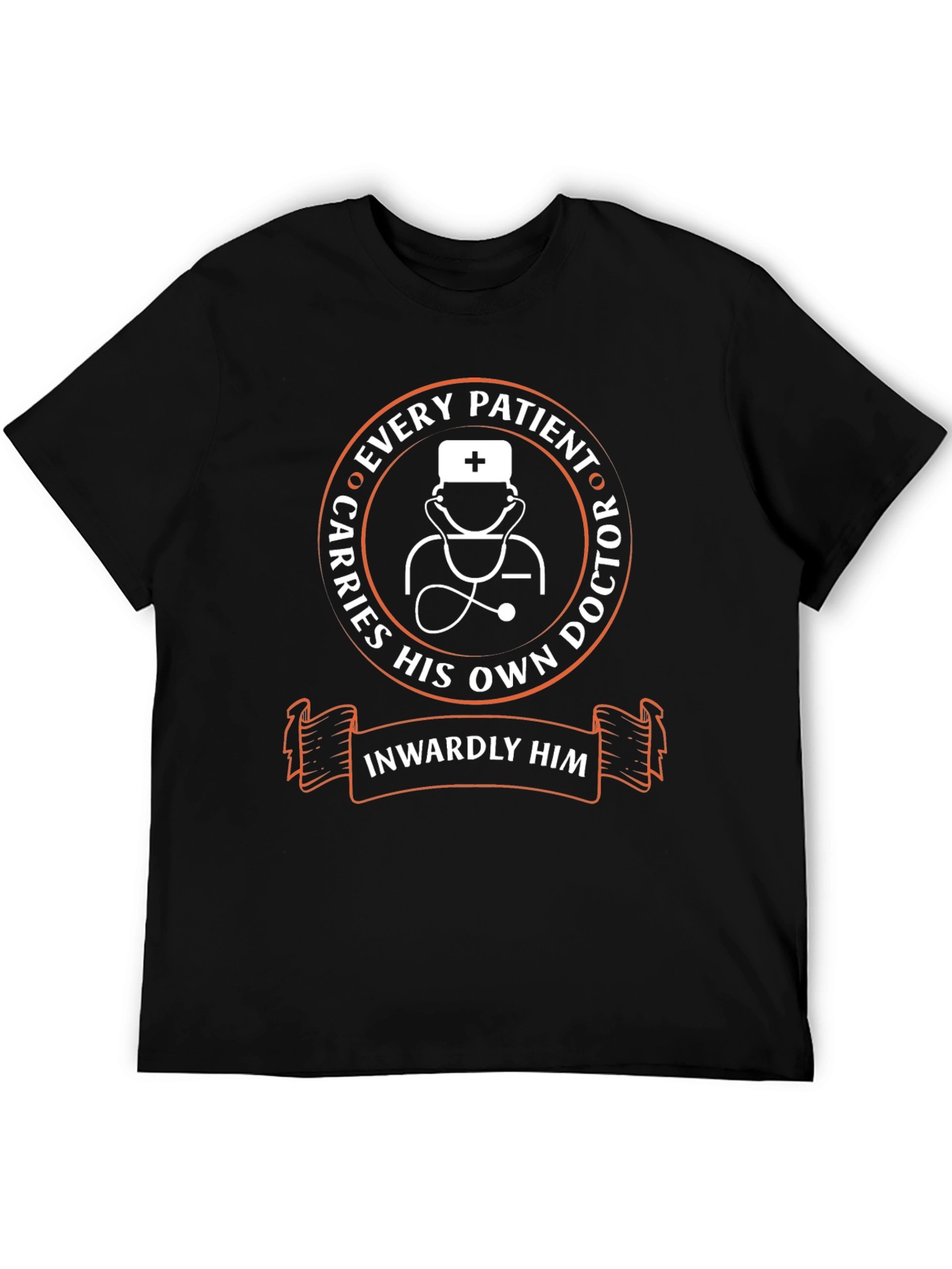 Doctor Graphic Print Black T-Shirt