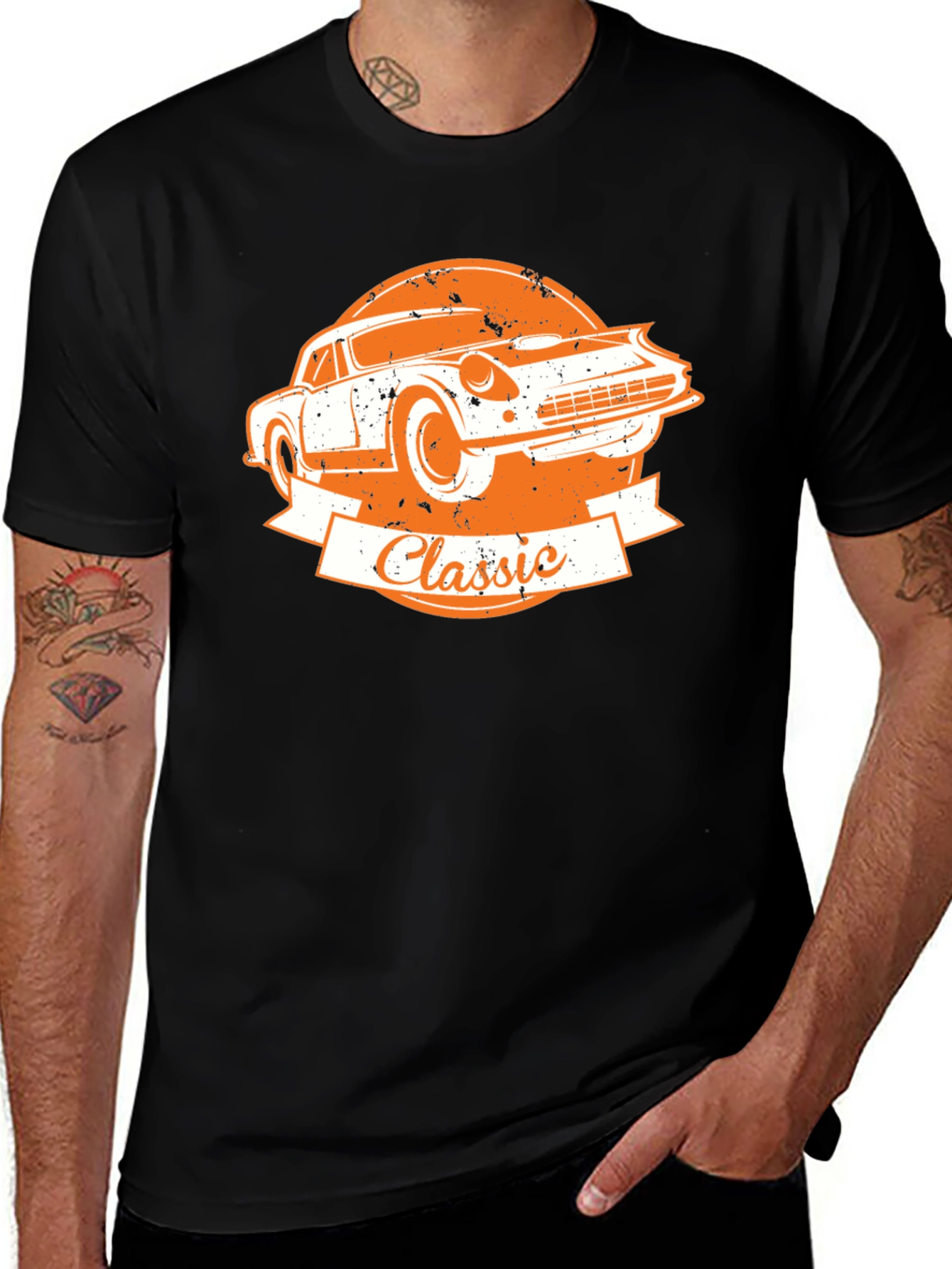 Classic Car Graphic T-Shirt - Retro Design