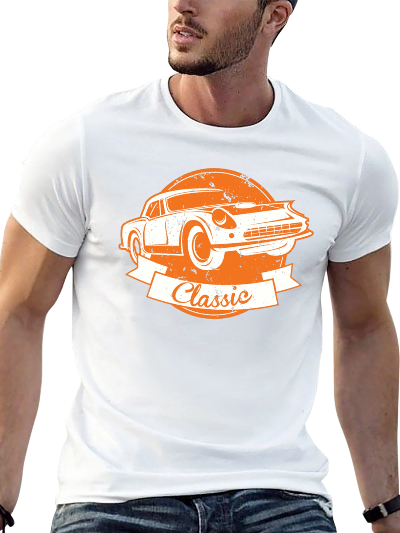 Classic Car Graphic T-Shirt - Retro Design