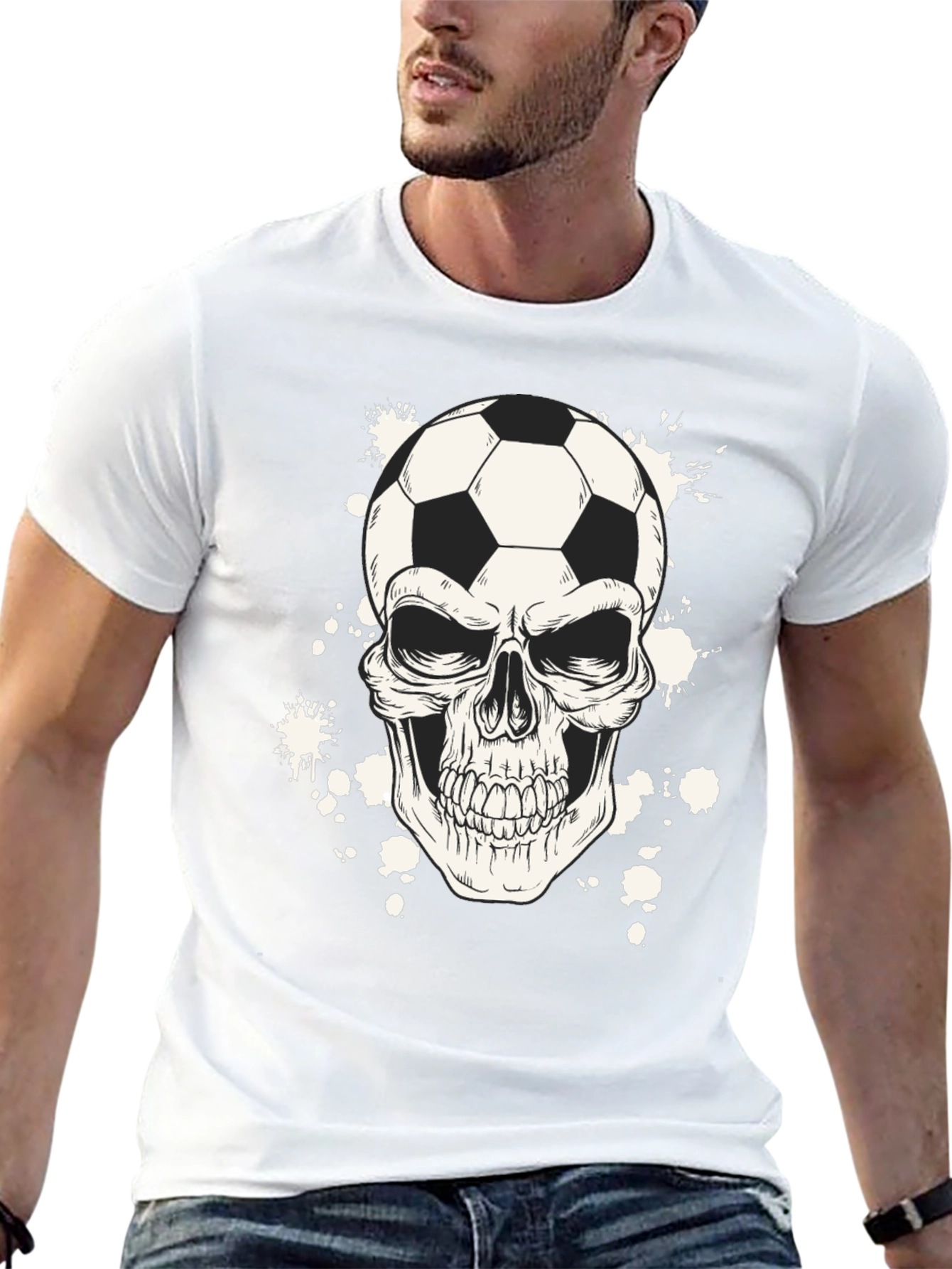 Soccer Skull Graphic T-Shirt