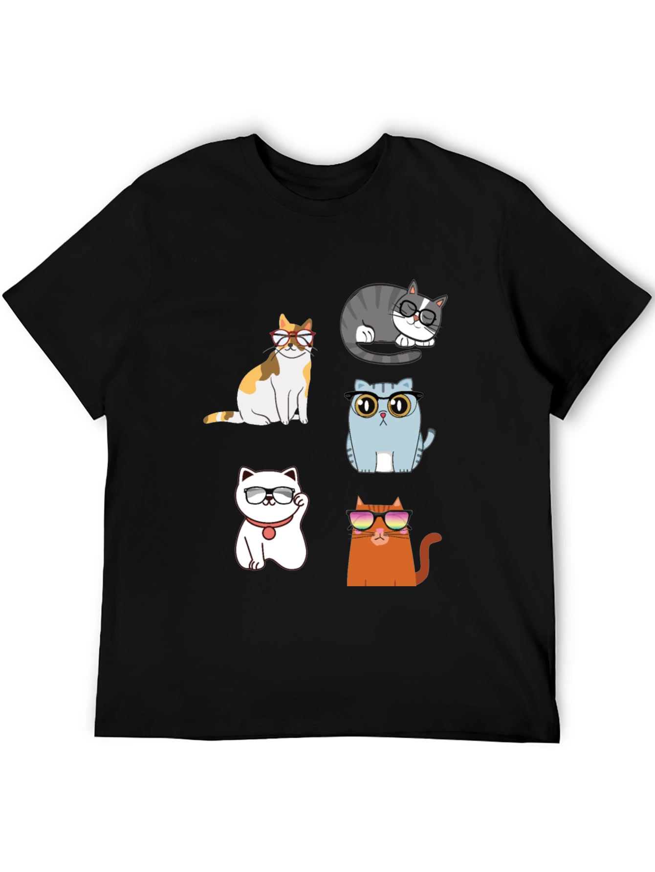Cool Cats Graphic T-Shirt - Unisex Black Tee