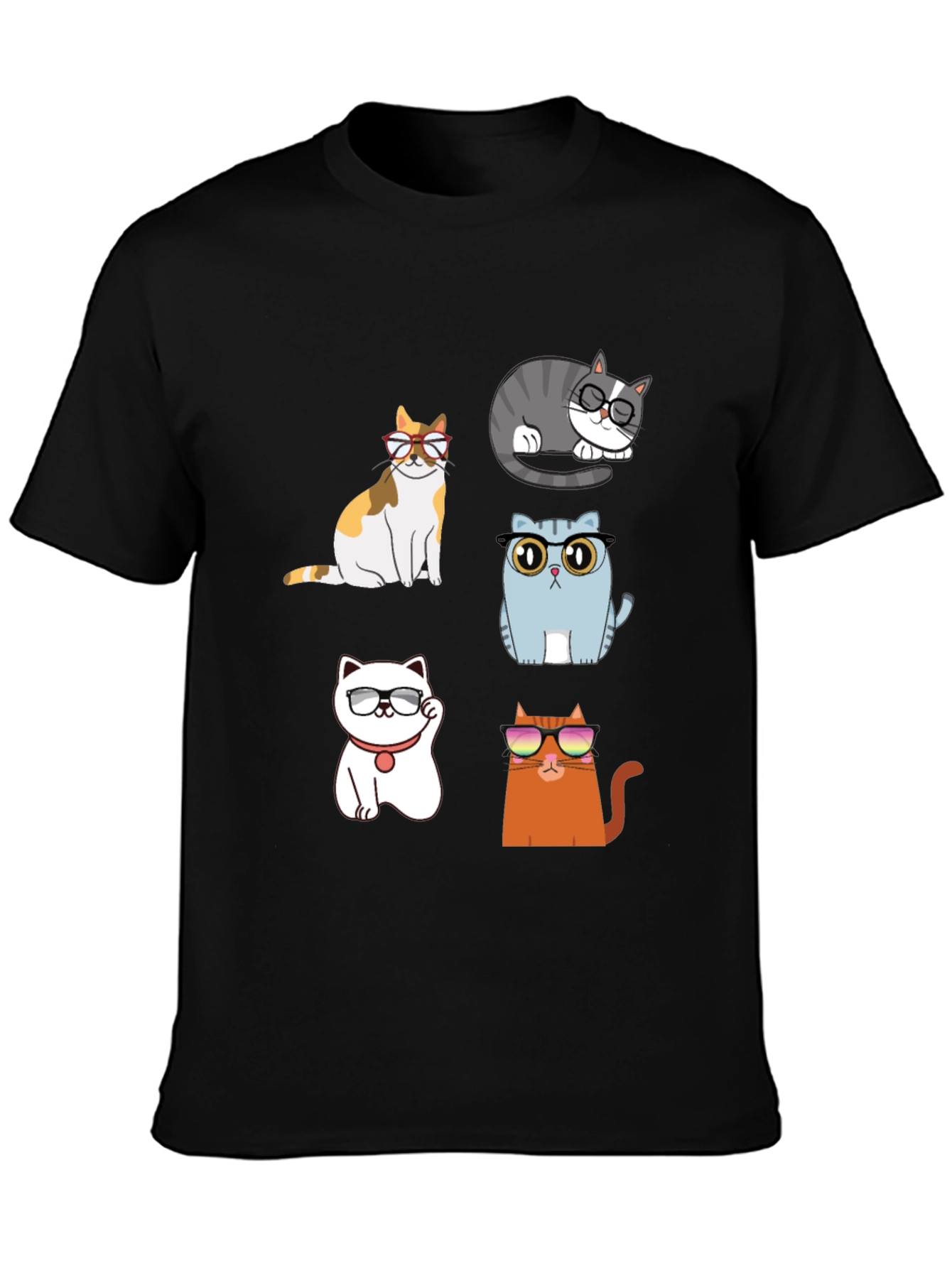 Cool Cats Graphic T-Shirt - Unisex Black Tee