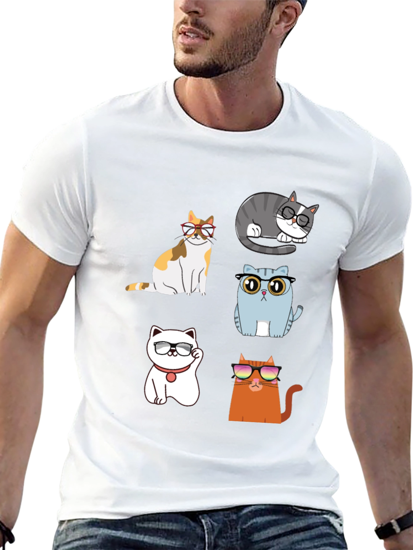 Cool Cats Graphic T-Shirt - Unisex Black Tee